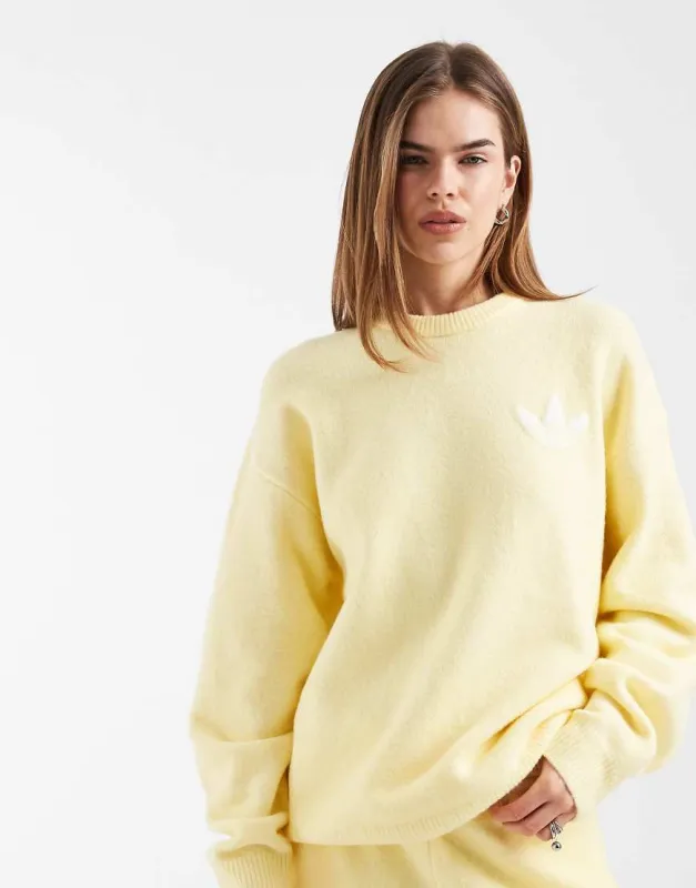 adidas Originals knitted jumper in butter yellow made by Adidas