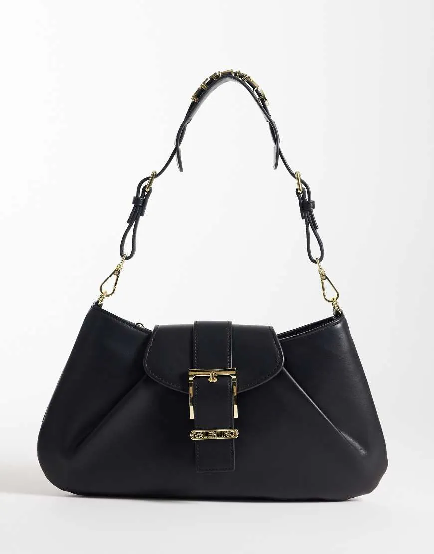 Valentino Cassandra buckle detail top handle bag in black sold by ASOS
