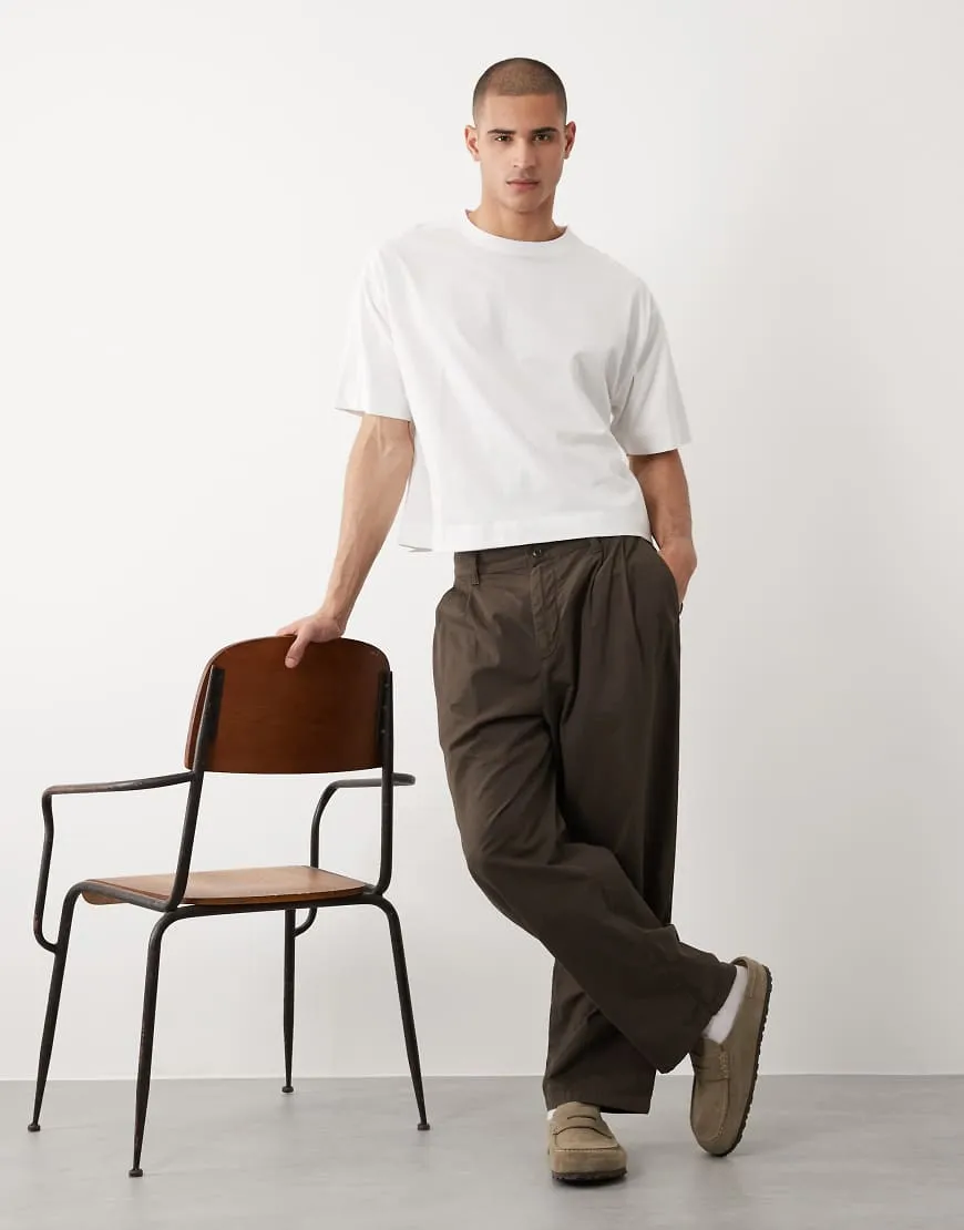 Threadbare crew neck boxy oversized t-shirt in white sold by ASOS