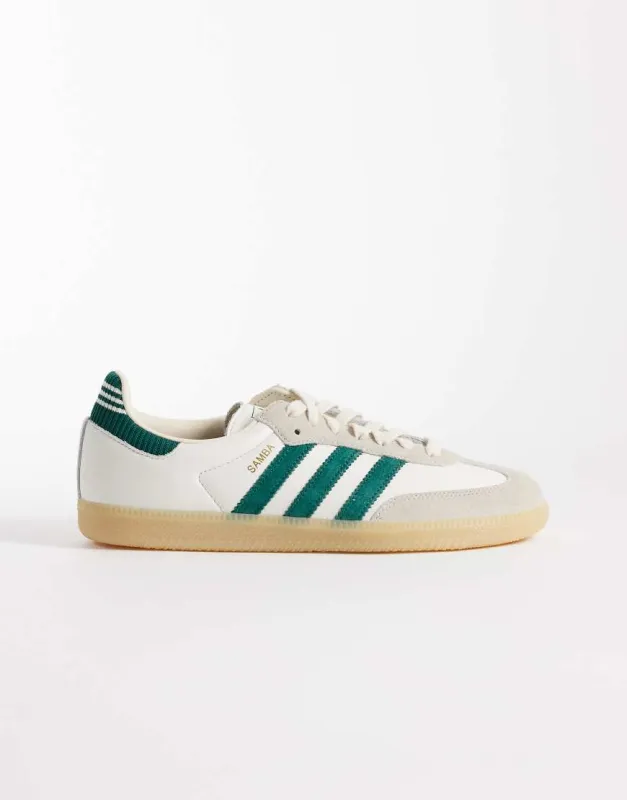 adidas Originals Samba OG trainers in white and green made by Adidas