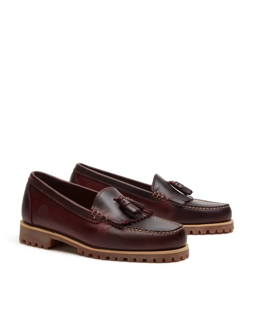 Timberland Authentic 3 eye loafer in burgundy full grain leather-Red sold by ASOS