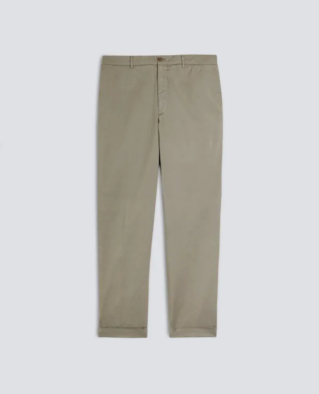 PANTALONE DOVER IN GABARDINE COTONE STRETCH TINTO CAPO - VERDE sold by Aspesi
