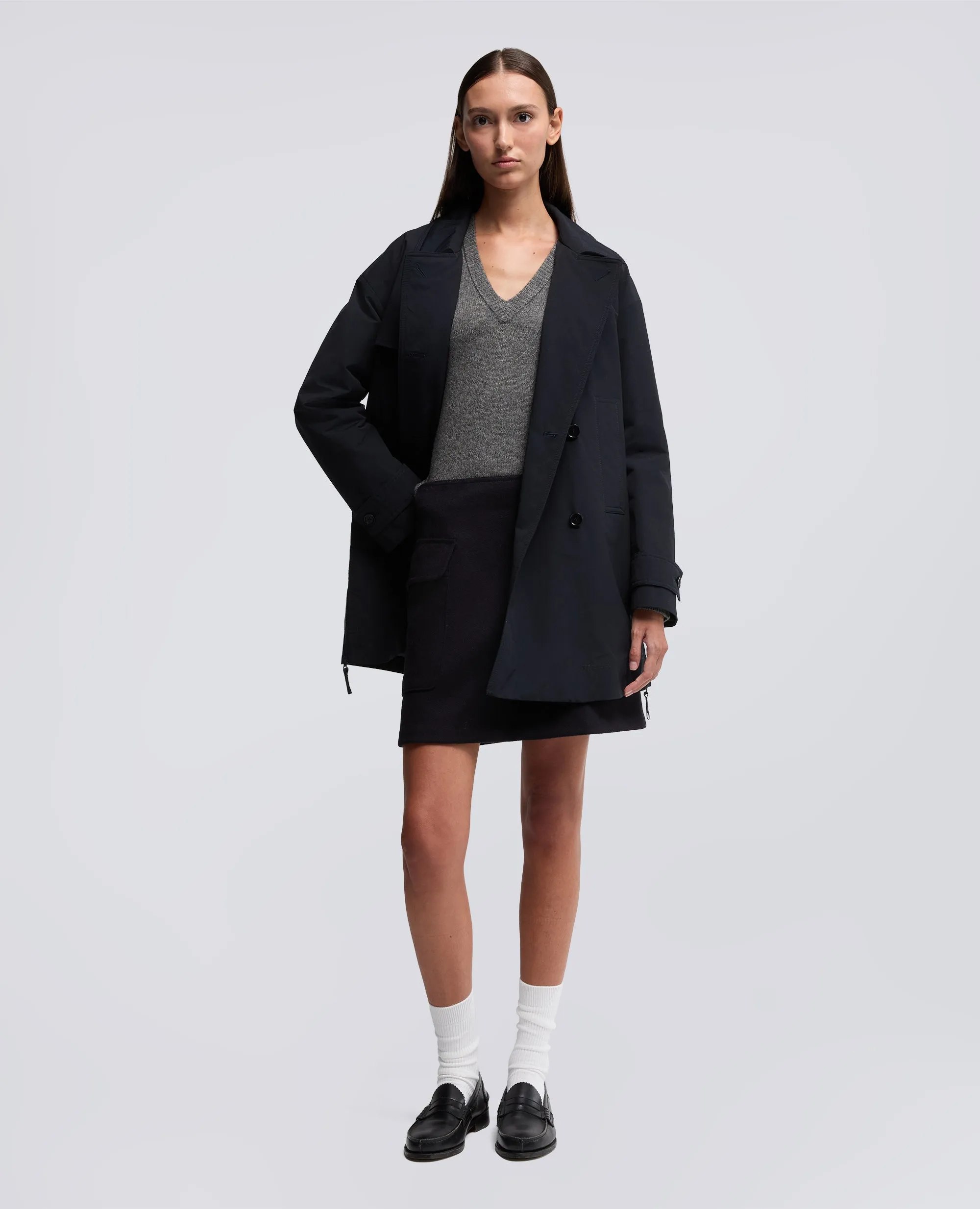 MINIGONNA IN LANA VERGINE E ALPACA - NAVY sold by Aspesi product image thumbnail 2