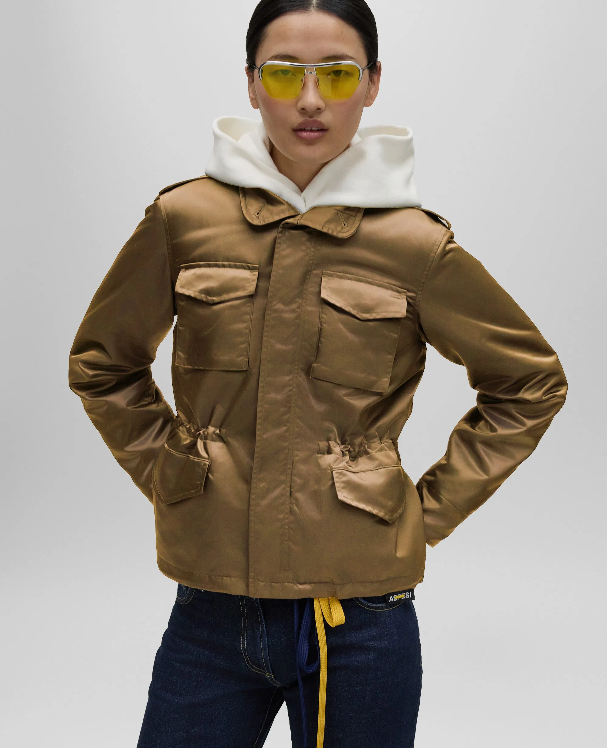 FIELD JACKET IN RASO BOMBER POLIAMMIDE IDROREPELLENTE - NOCCIOLA sold by Aspesi product image thumbnail 4