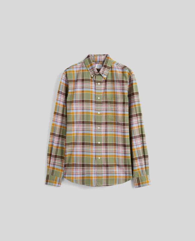 CAMICIA IN FLANELLA DI COTONE MADRAS B.D NEW MAGRA 2 - CHECK sold by Aspesi