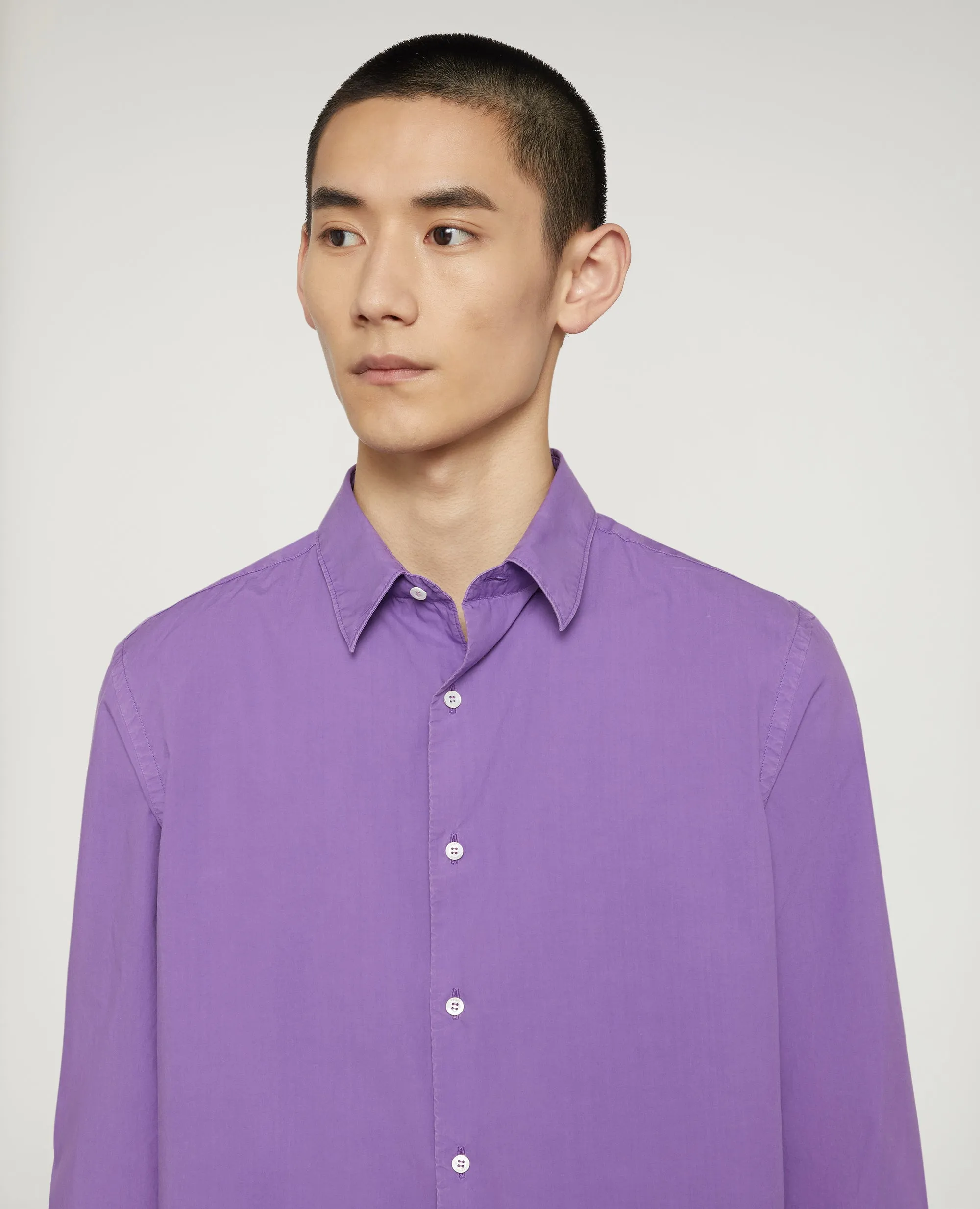 CAMICIA IN POPELINE LEGGERO DI COTONE - VIOLA sold by Aspesi product image thumbnail 4