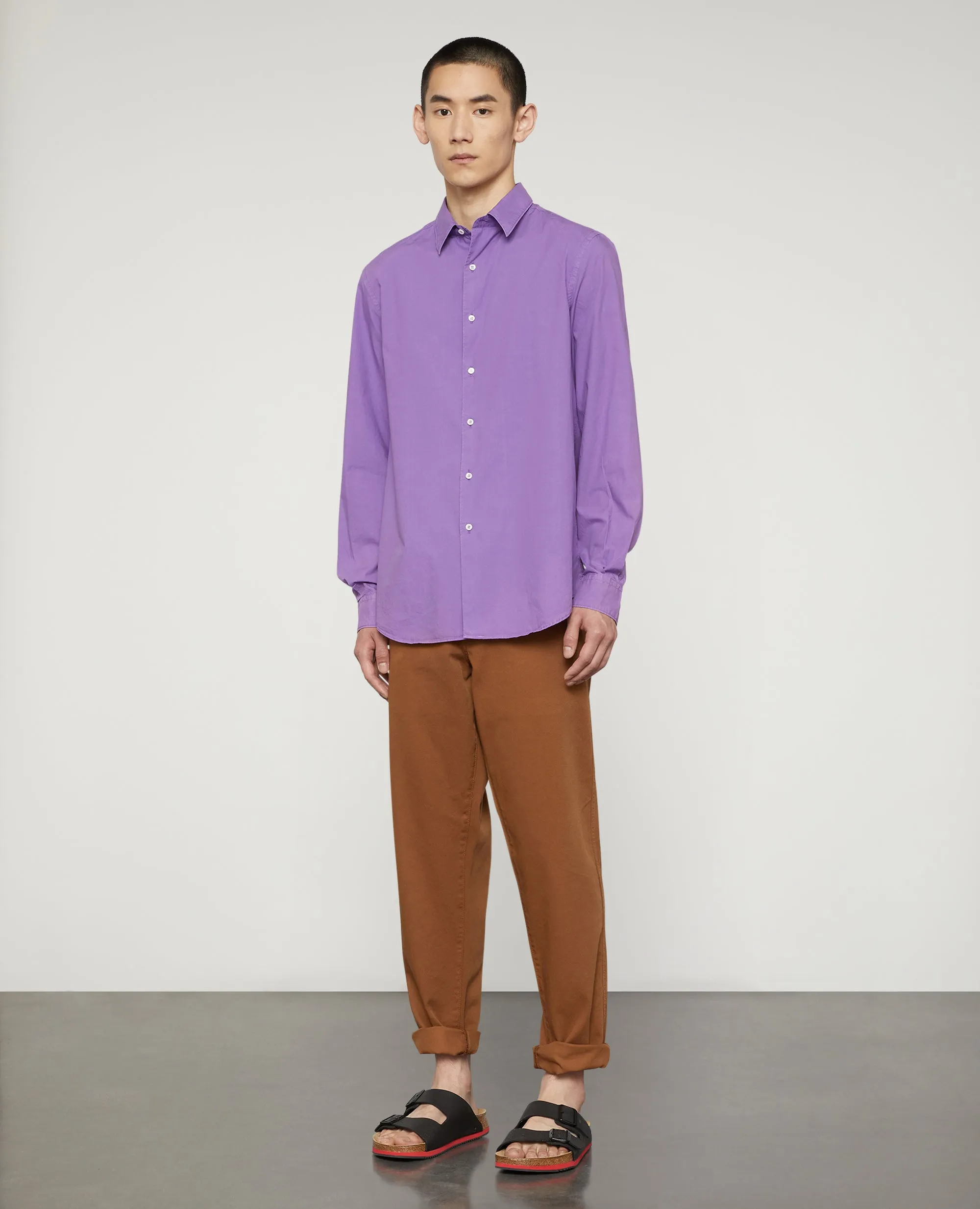 CAMICIA IN POPELINE LEGGERO DI COTONE - VIOLA sold by Aspesi product image thumbnail 2