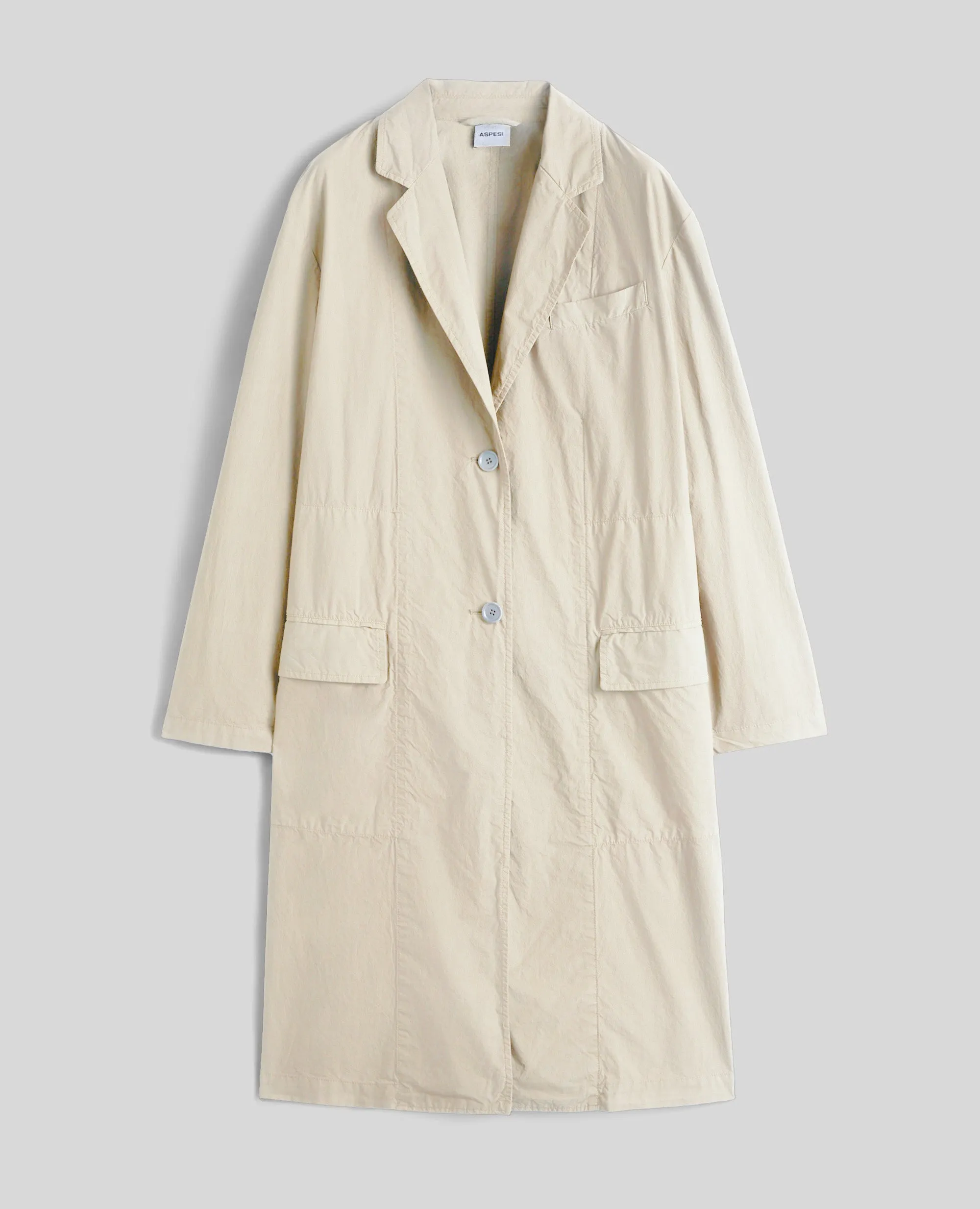 SOPRABITO MONOPETTO IN POPELINE DI COTONE - NATURALE sold by Aspesi