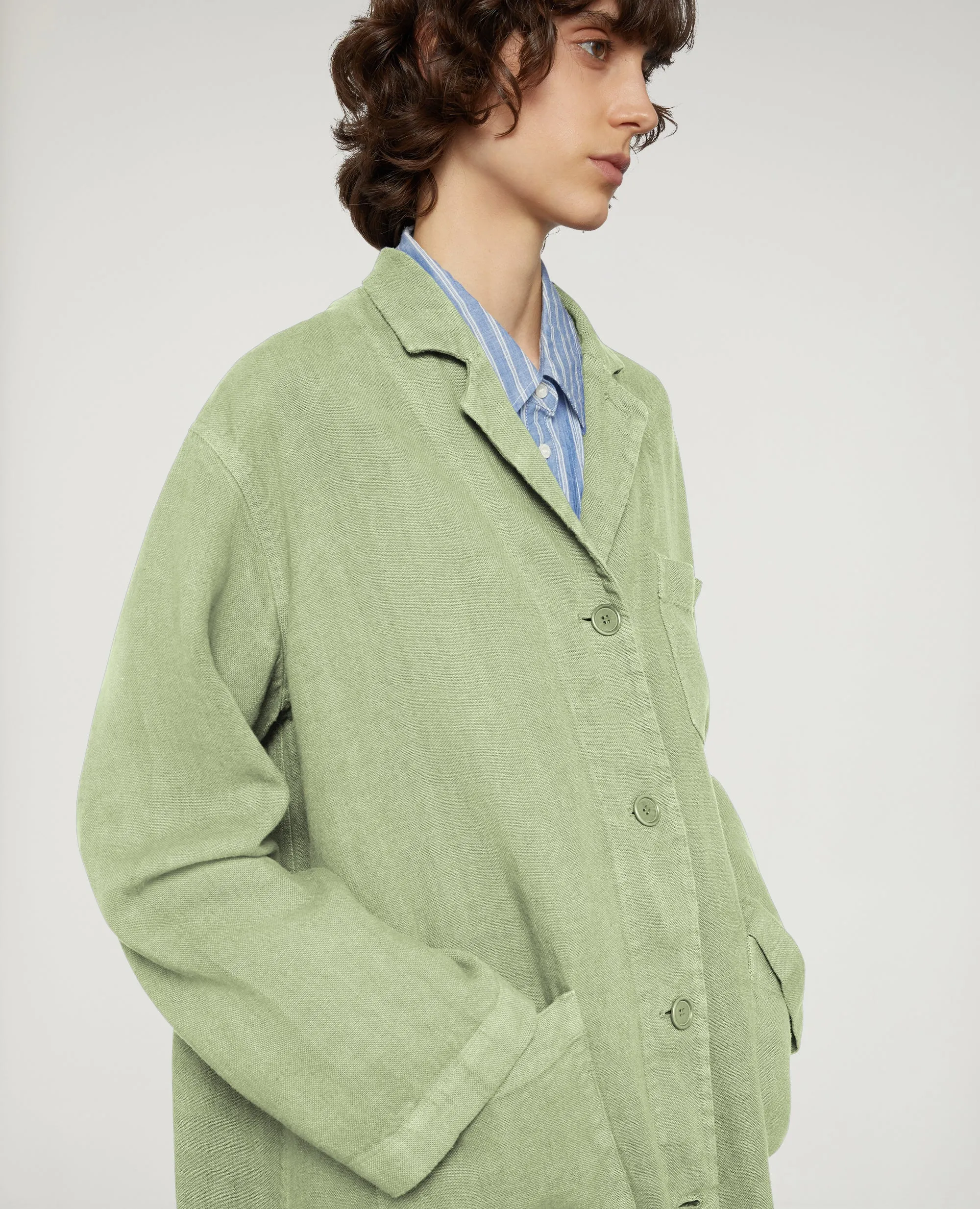 SOPRABITO IN CANVAS DI LINO TINTO CAPO - MENTA sold by Aspesi product image thumbnail 4