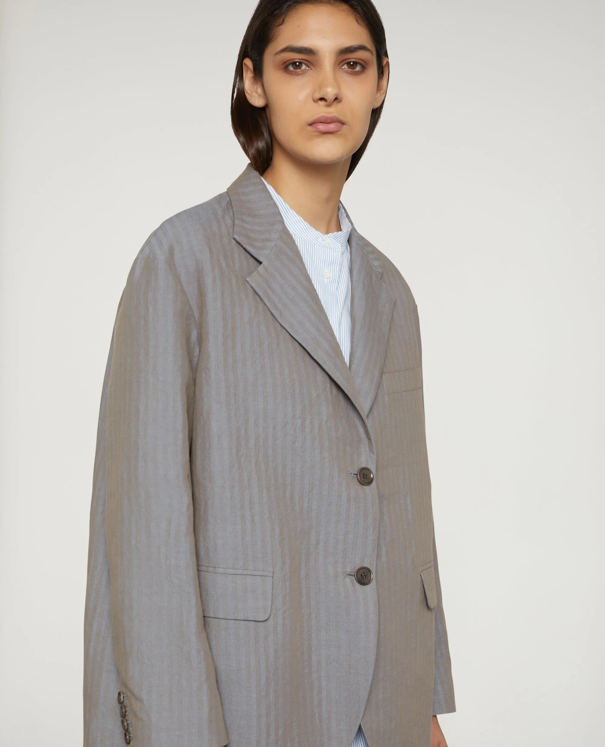 GIACCA IN TELA DI COTONE E LINO - GRIGIO sold by Aspesi product image thumbnail 4