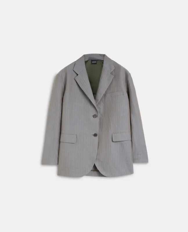GIACCA IN TELA DI COTONE E LINO - GRIGIO made by Aspesi