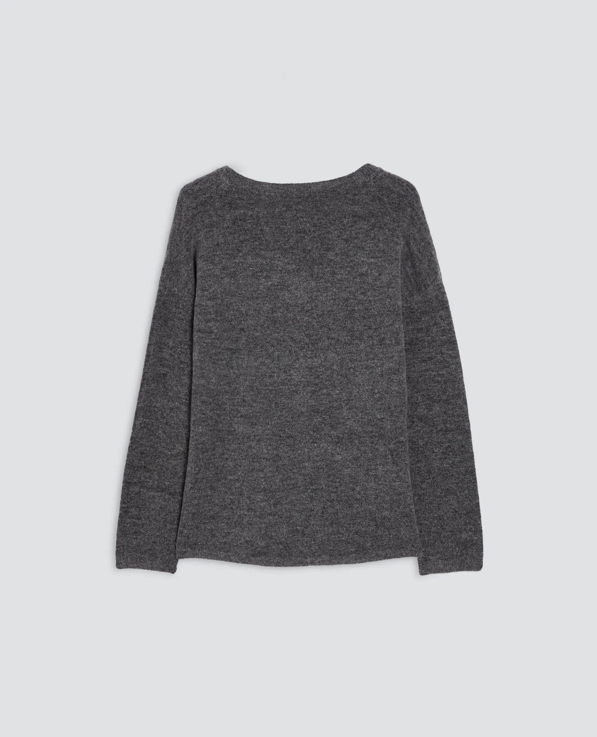 MAGLIA IN MISTO LANA CON SCOLLO A V - GRIGIOG MELANGE sold by Aspesi product image thumbnail 2