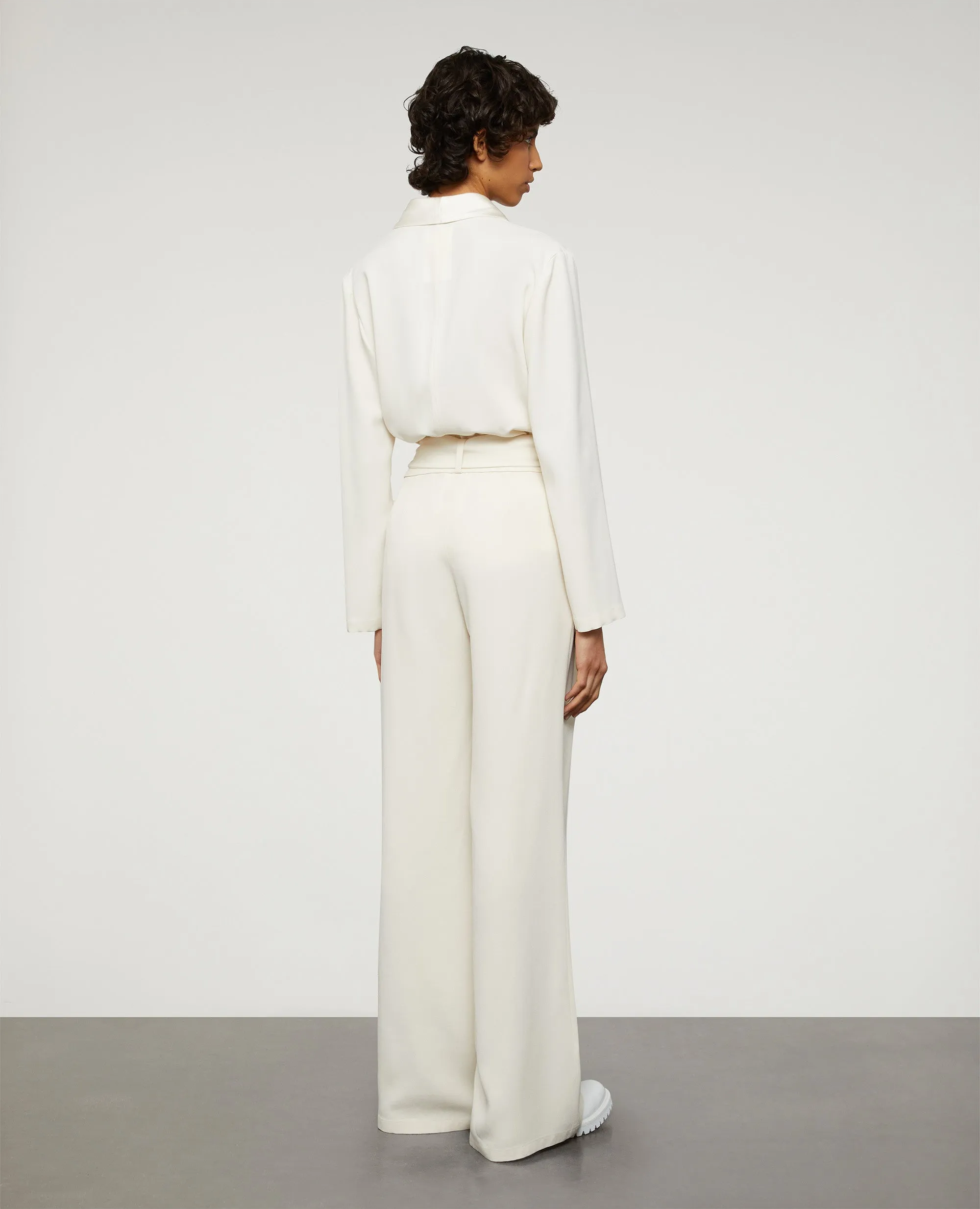PANTALONE PALAZZO IN CR˻PE ENVERS SATIN - NATURALE sold by Aspesi product image thumbnail 3