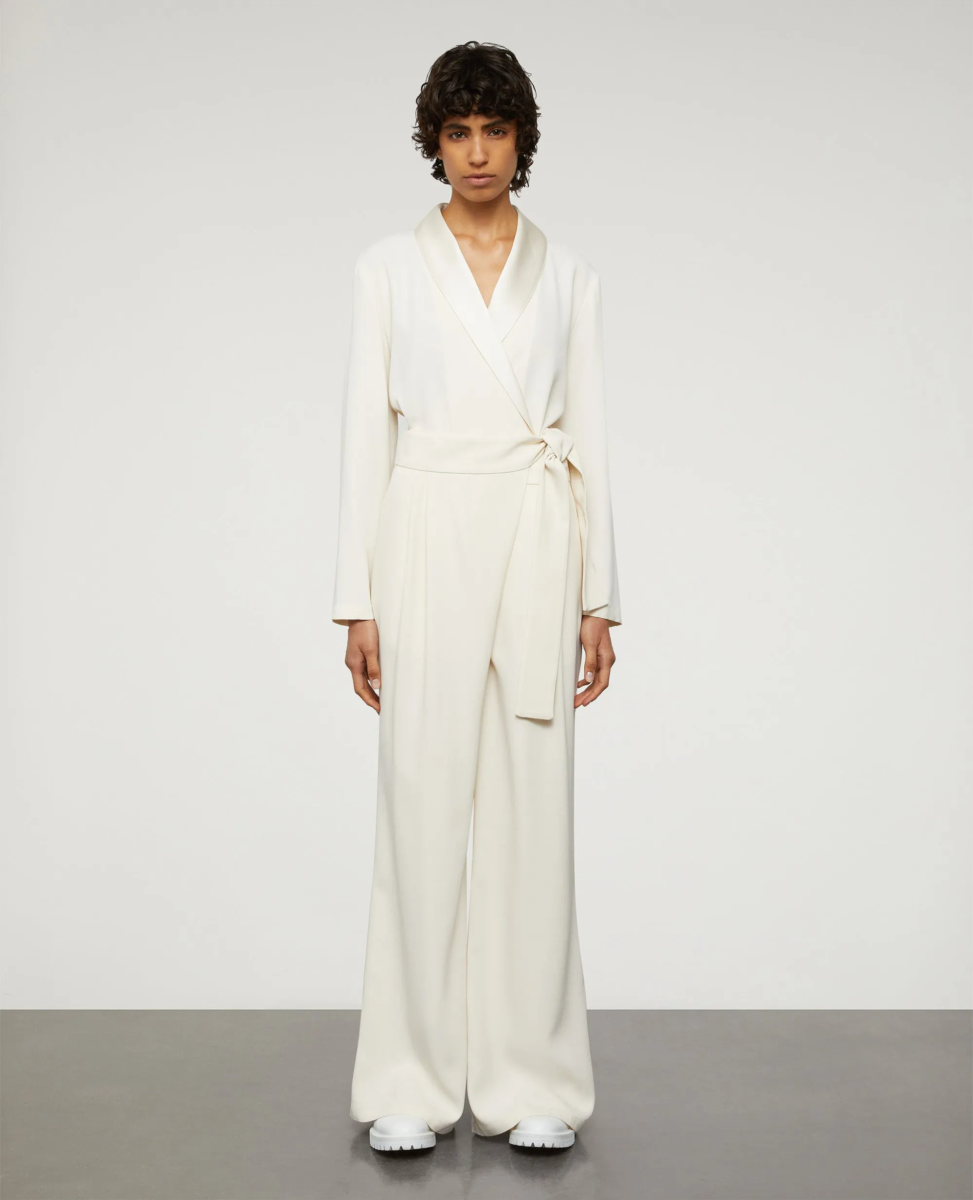 PANTALONE PALAZZO IN CR˻PE ENVERS SATIN - NATURALE sold by Aspesi product image thumbnail 2