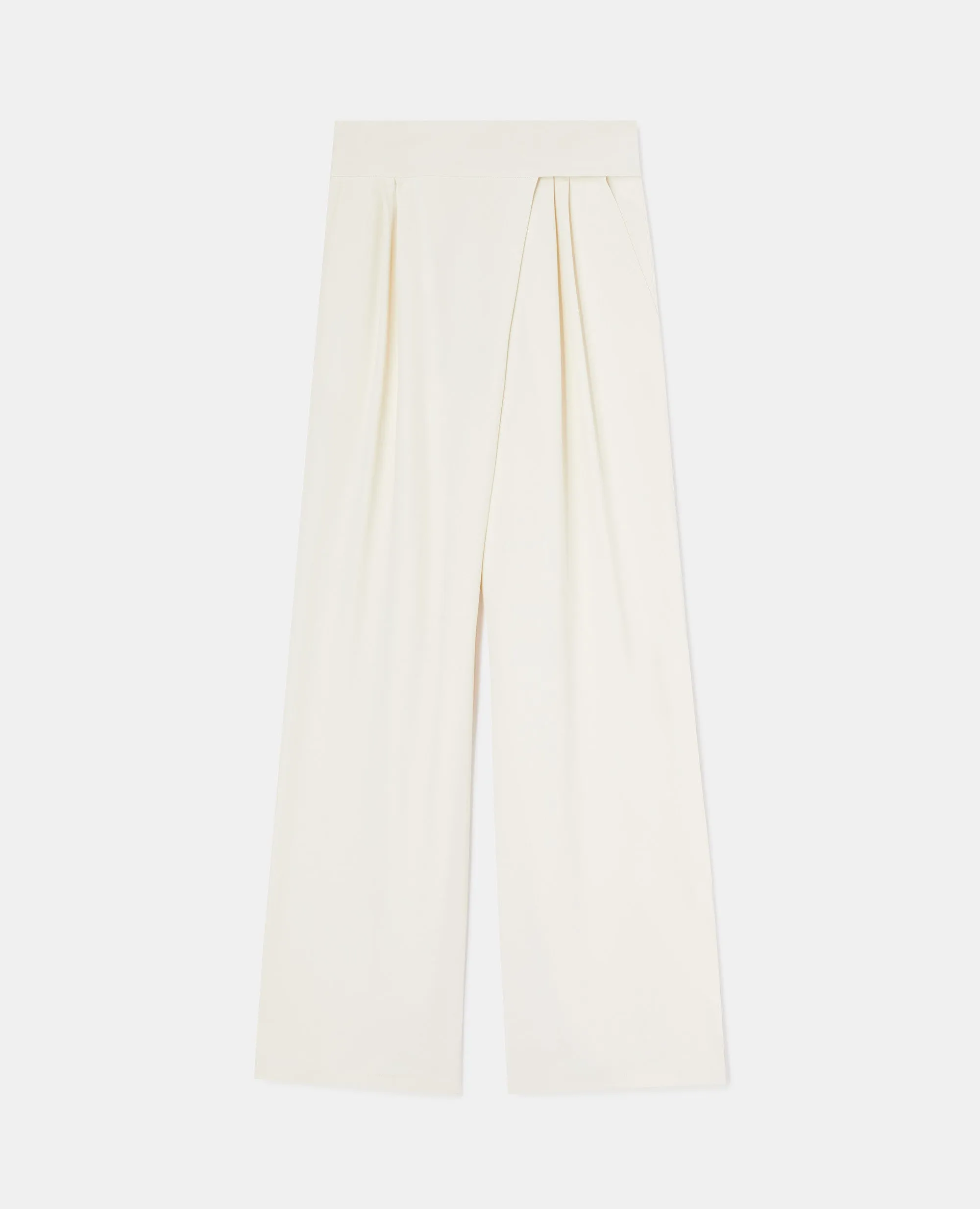 PANTALONE PALAZZO IN CR˻PE ENVERS SATIN - NATURALE sold by Aspesi