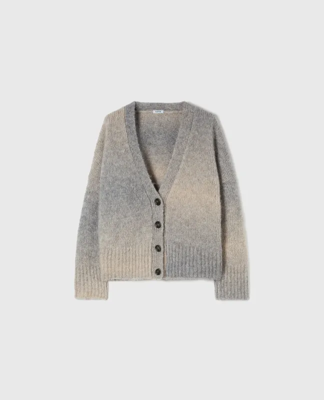 CARDIGAN EFFETTO SFUMATO IN ALPACA - GRG MELANGE sold by Aspesi