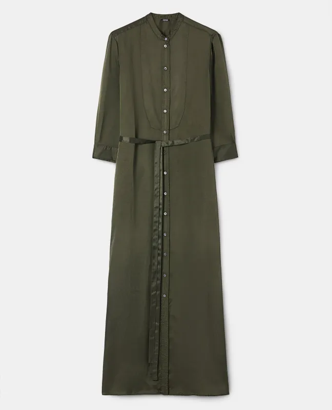 ABITO CHEMISIER IN VISCOSA LAVATA - MILITARE made by Aspesi