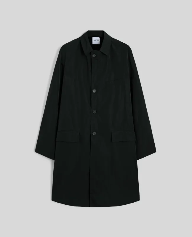 IMPERMEABILE TEIKI IN TAFFETA' TECNICO - NERO sold by Aspesi