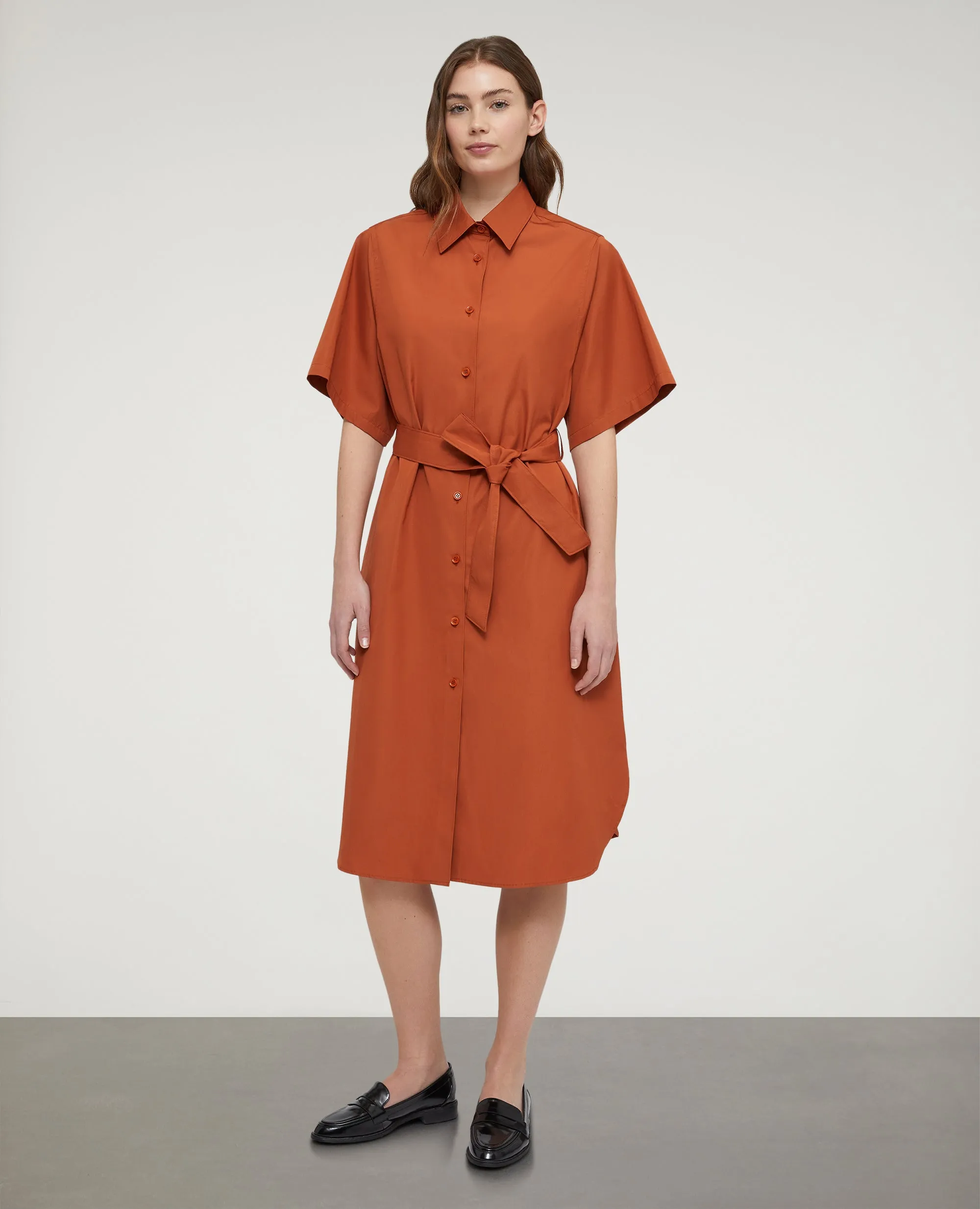 ABITO CHEMISIER MIDI IN POPELINE - RUGGINE sold by Aspesi product image thumbnail 2