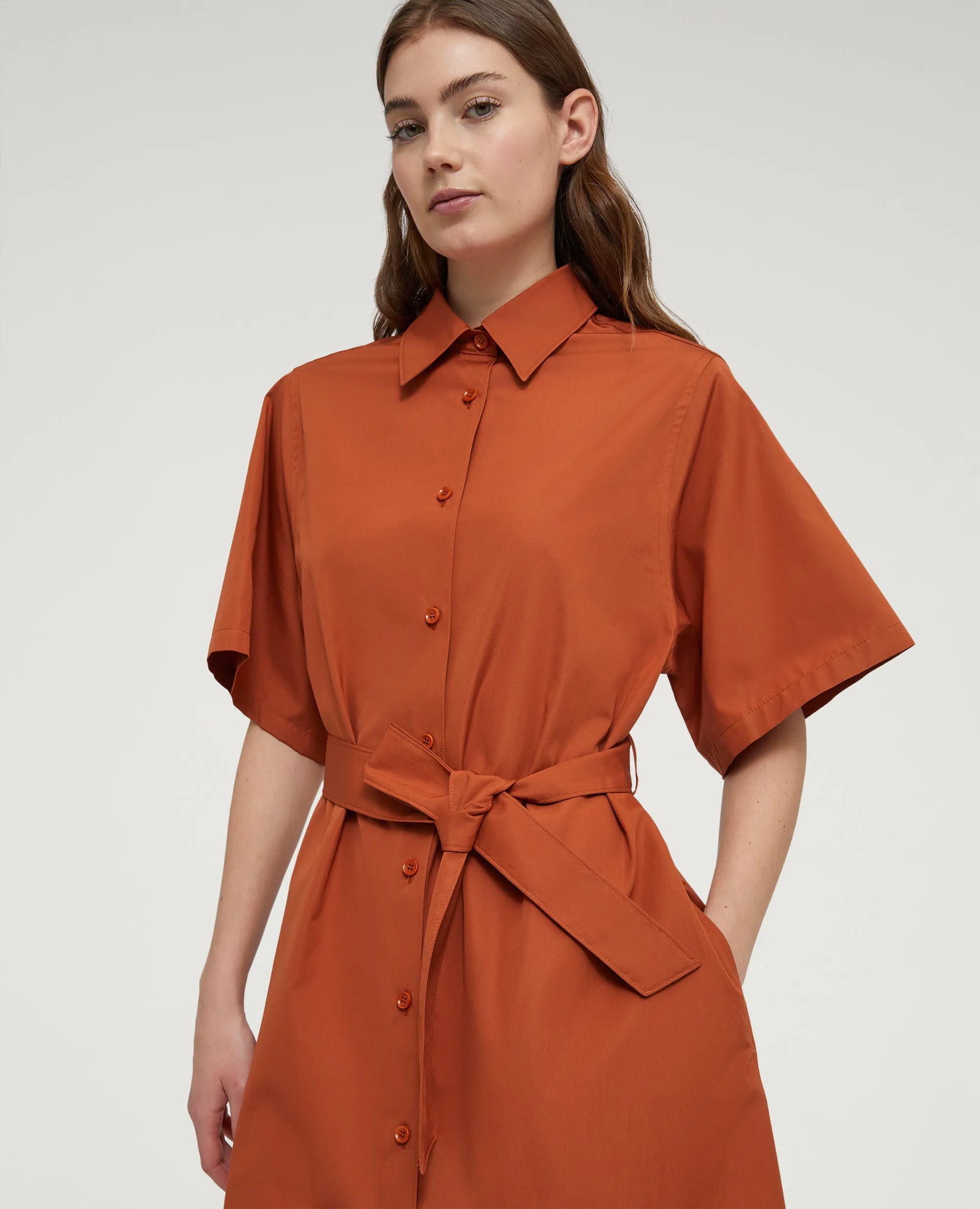 ABITO CHEMISIER MIDI IN POPELINE - RUGGINE sold by Aspesi product image thumbnail 4