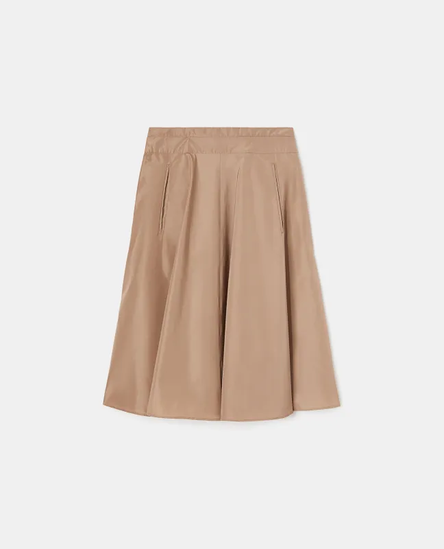 GONNA A RUOTA IN TAFFETÀ - CAMMELLO made by Aspesi