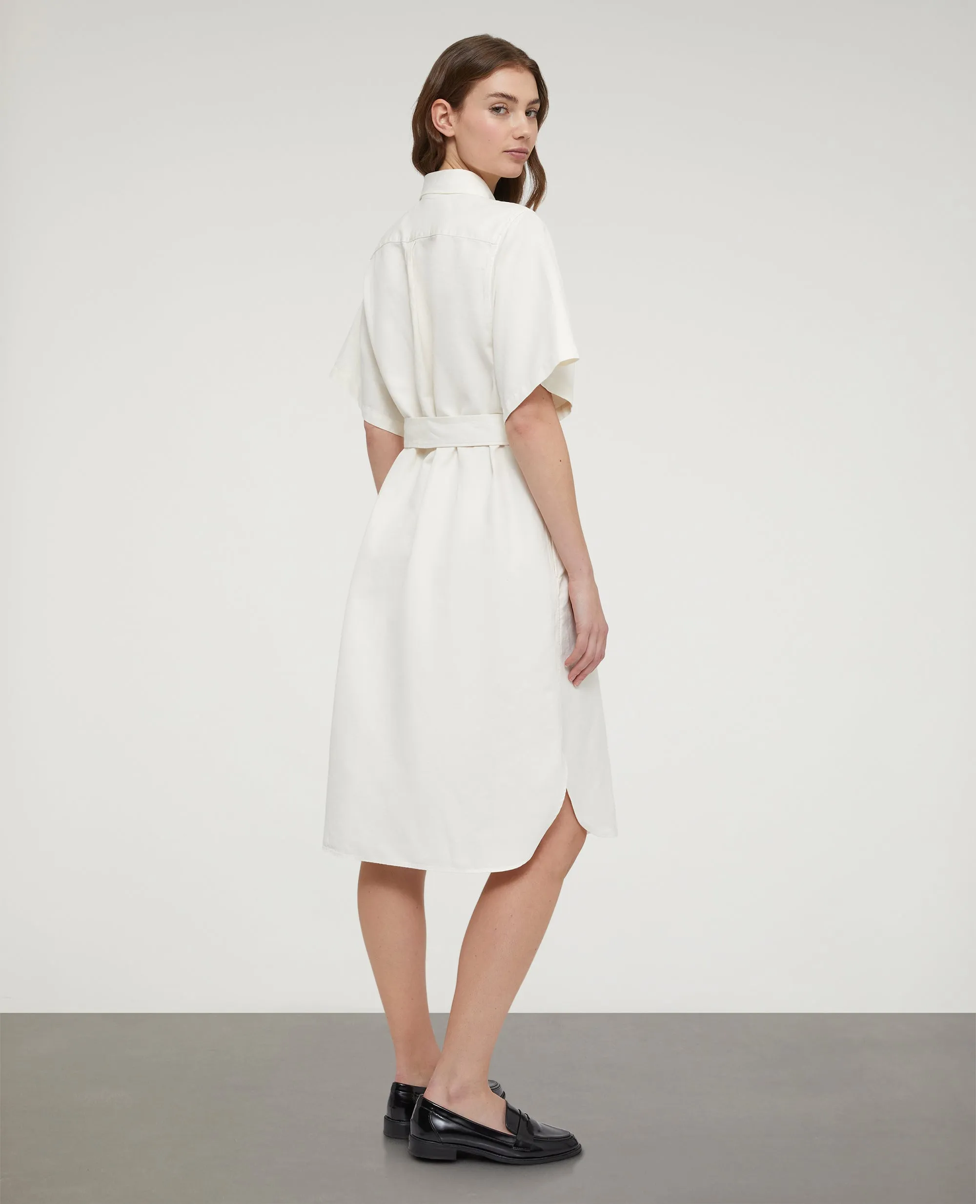 ABITO CHEMISIER MIDI IN COTONE E LINO - DESERTO sold by Aspesi product image thumbnail 3