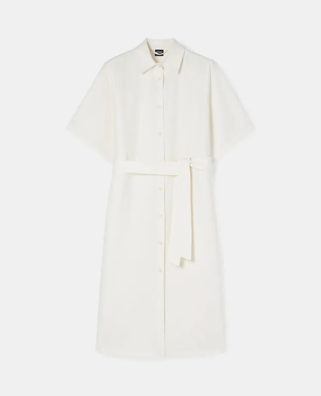 ABITO CHEMISIER MIDI IN COTONE E LINO - DESERTO sold by Aspesi