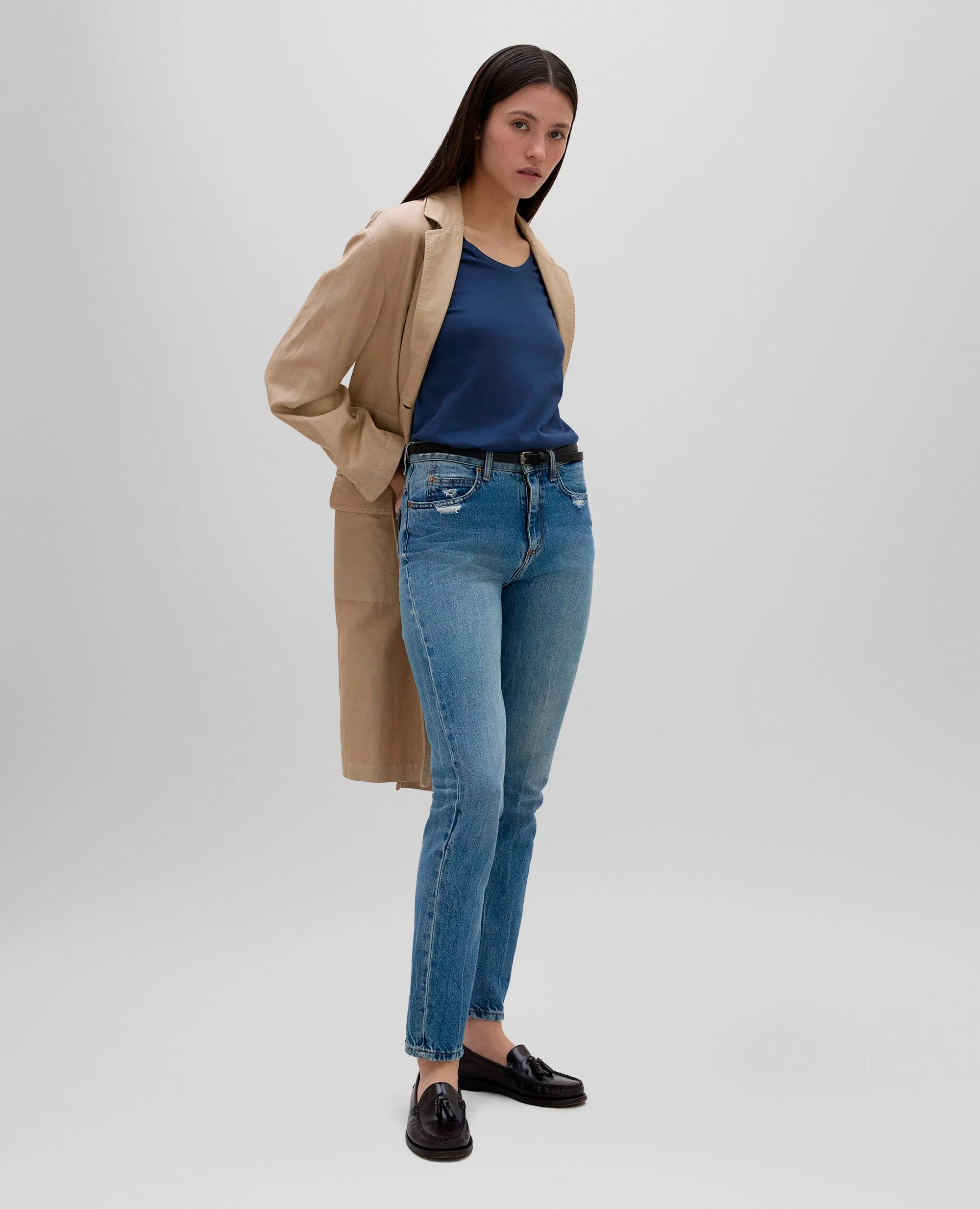 T-SHIRT IN JERSEY DI COTONE - BLU sold by Aspesi product image thumbnail 2