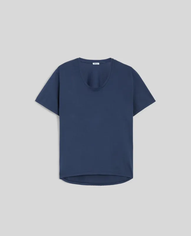 T-SHIRT IN JERSEY DI COTONE - BLU made by Aspesi