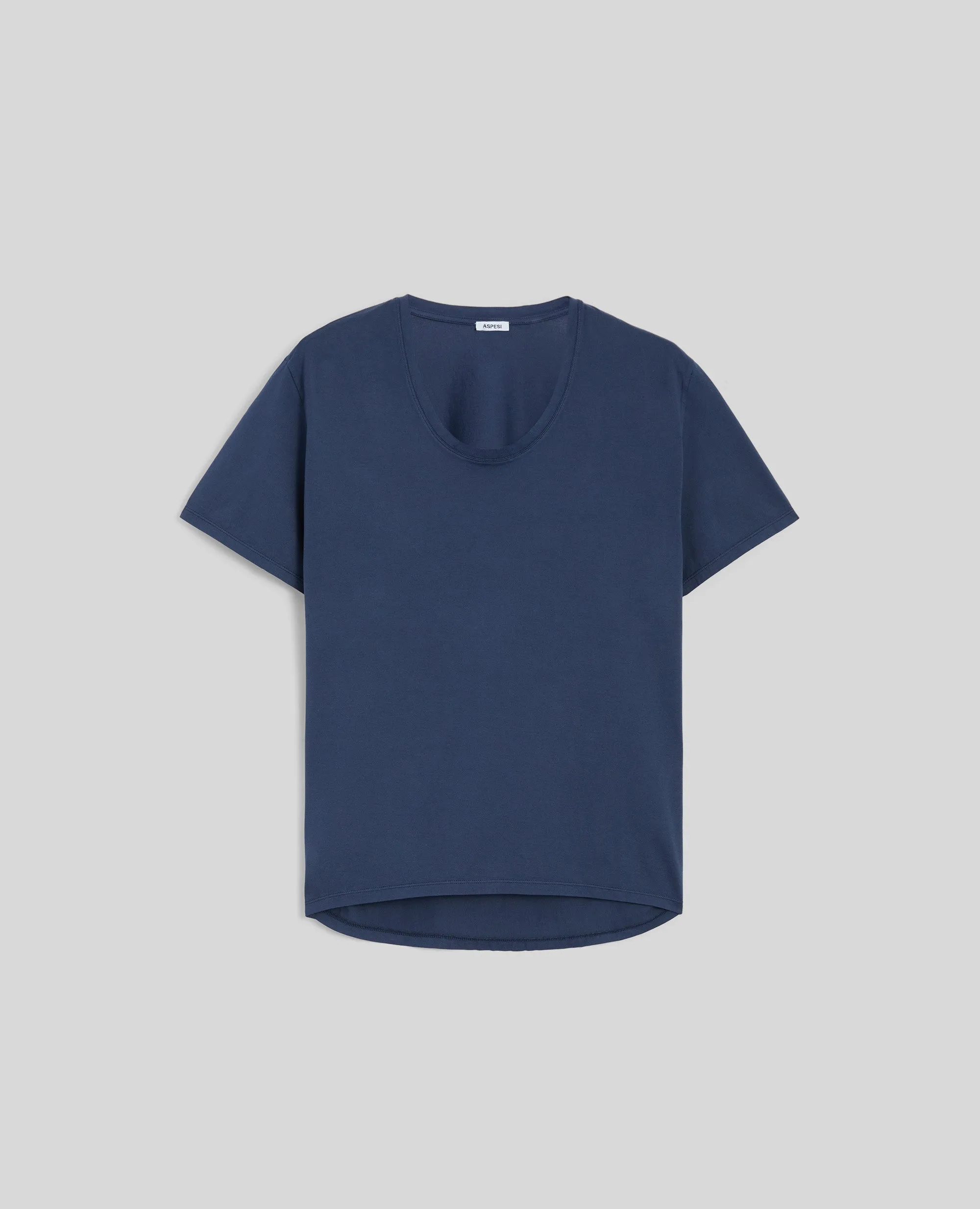 T-SHIRT IN JERSEY DI COTONE - BLU sold by Aspesi