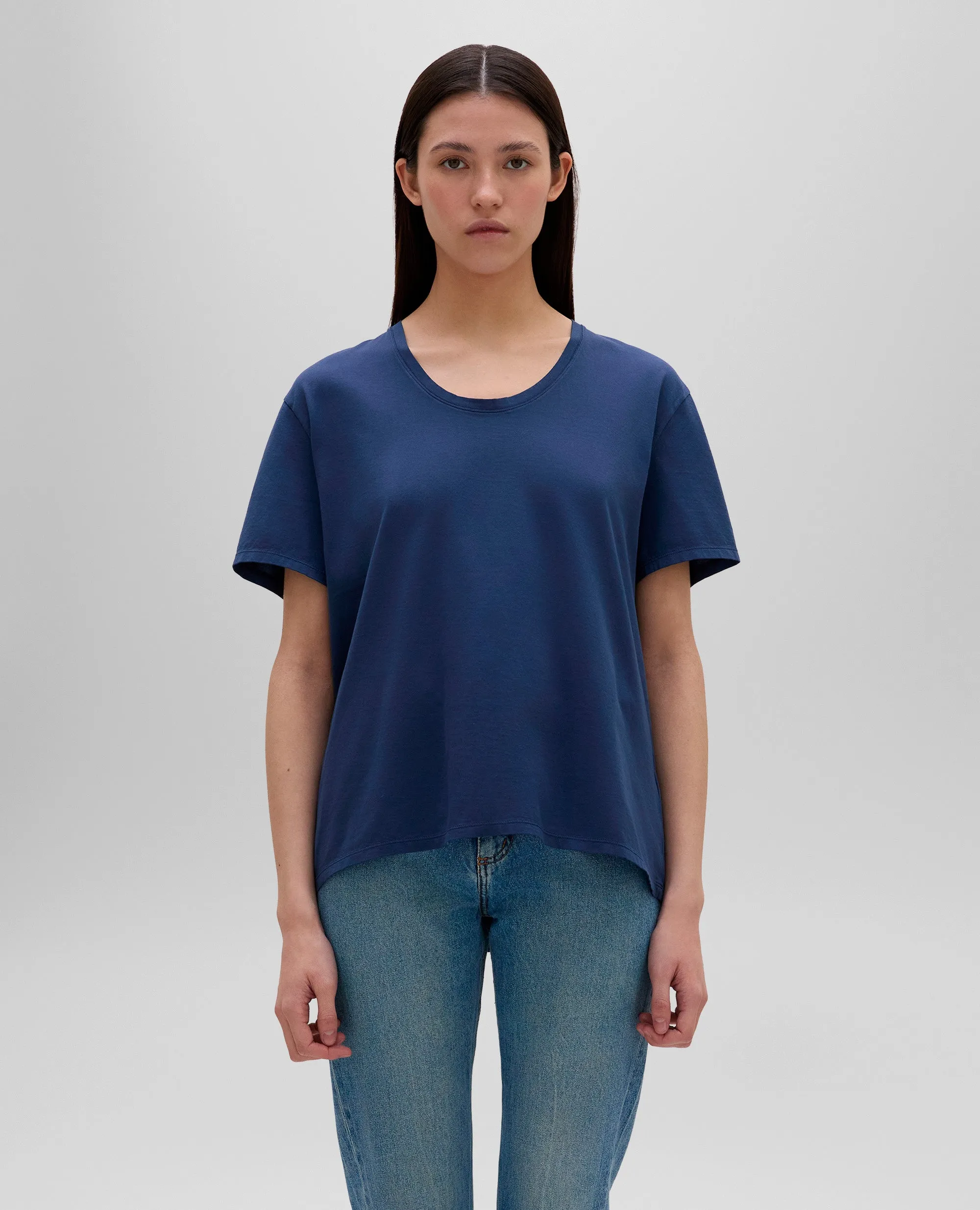 T-SHIRT IN JERSEY DI COTONE - BLU sold by Aspesi product image thumbnail 4