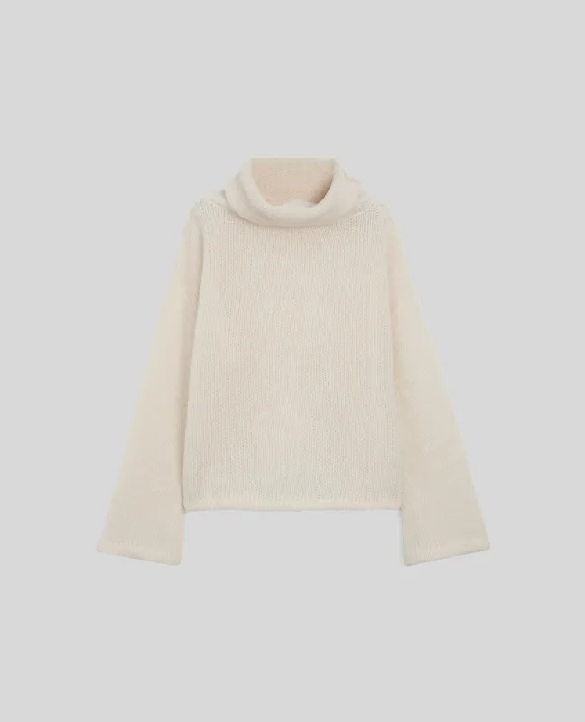 MAGLIA CON COLLO ALTO - NATURALE sold by Aspesi