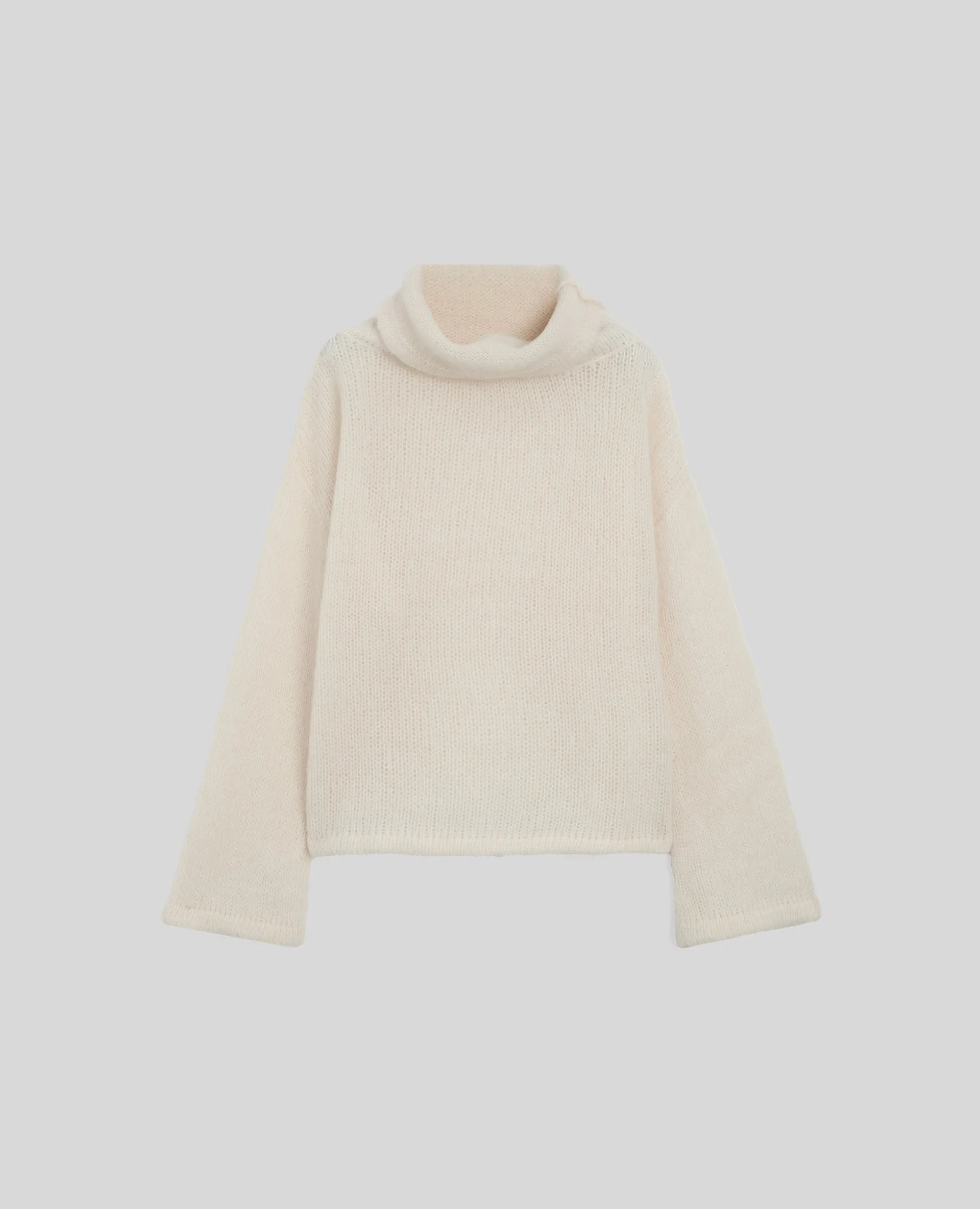 MAGLIA CON COLLO ALTO - NATURALE sold by Aspesi