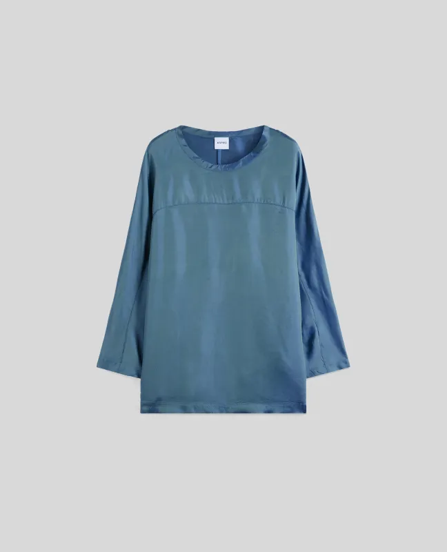 TOP IN SAGLIA DI ACETATO E VISCOSA - AZZURRO sold by Aspesi