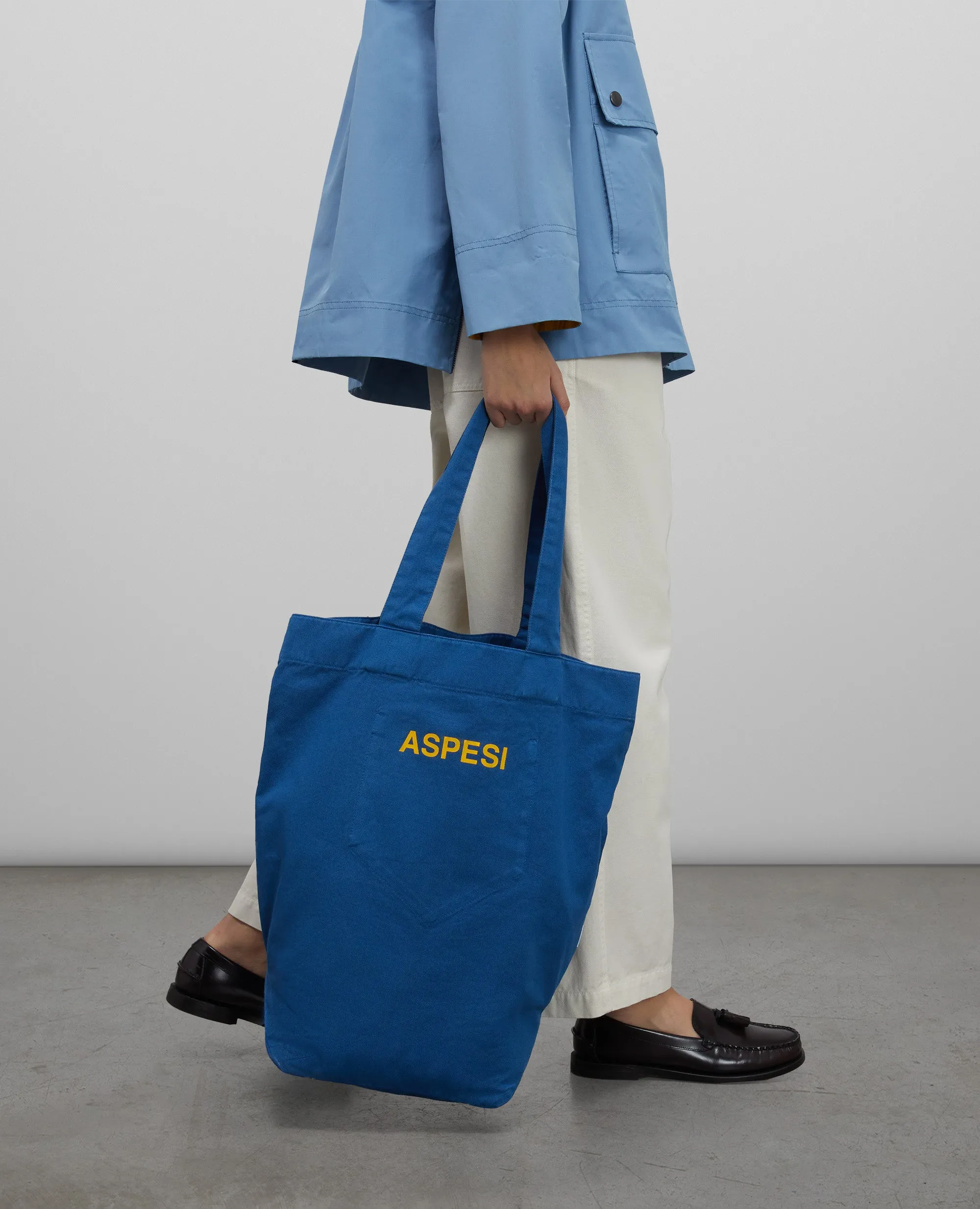 BORSA SHOPPER IN GABARDINA DI COTONE - BLU sold by Aspesi product image thumbnail 3