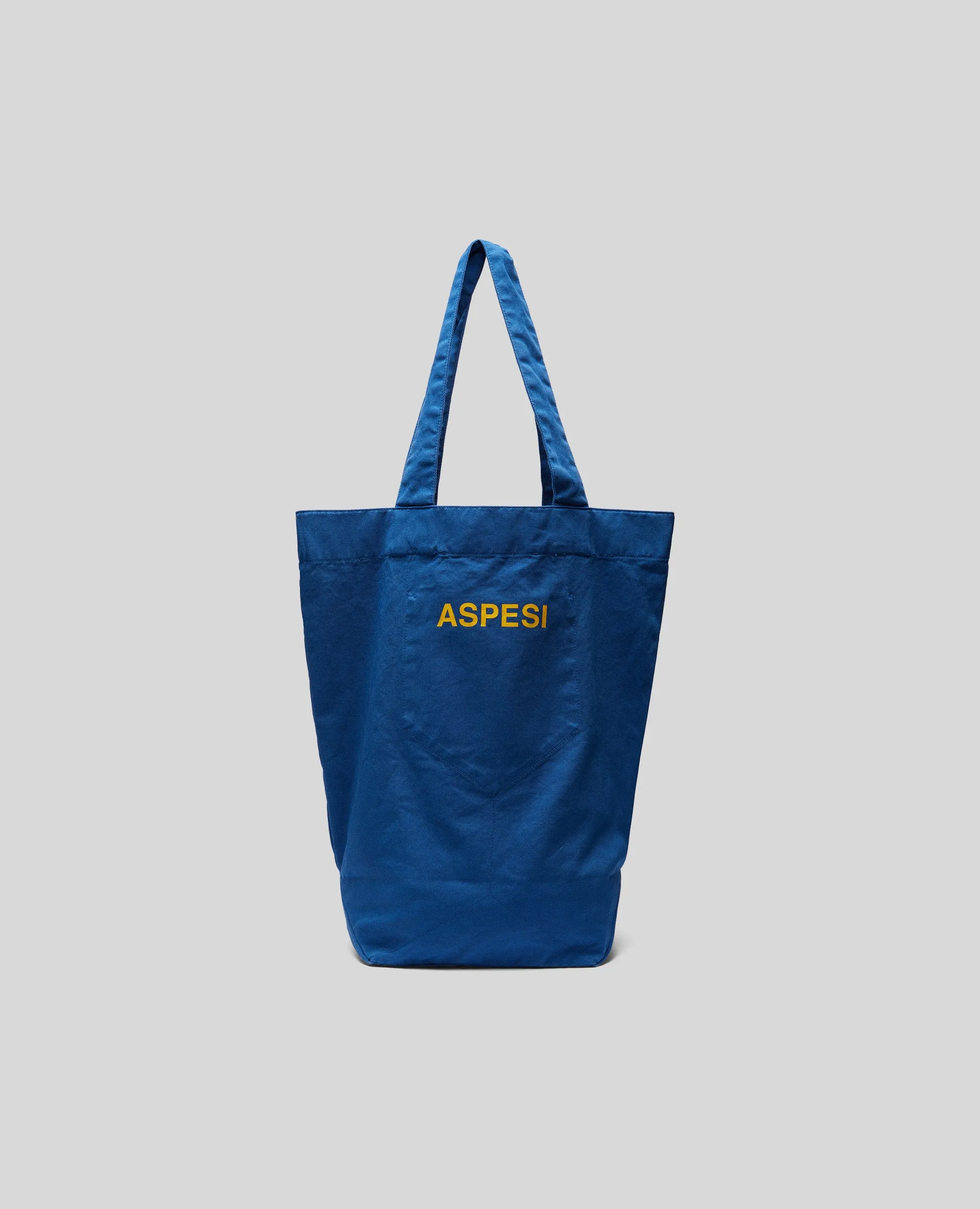 BORSA SHOPPER IN GABARDINA DI COTONE - BLU sold by Aspesi