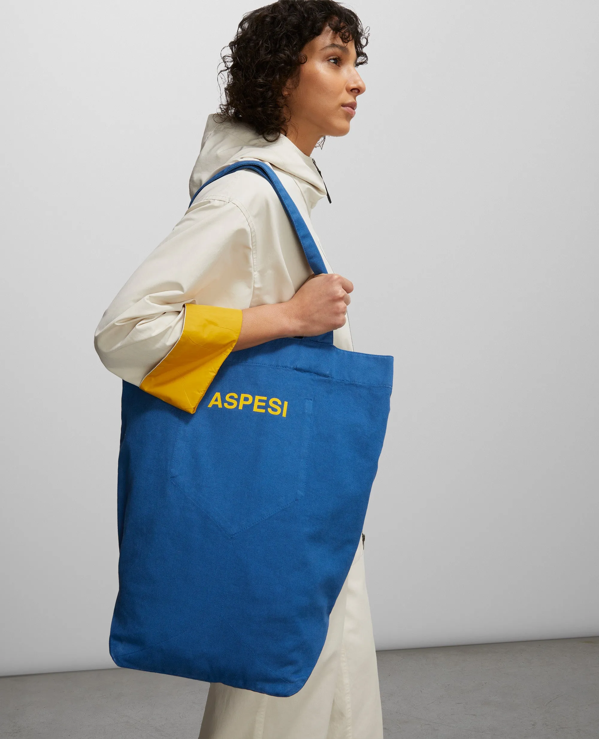 BORSA SHOPPER IN GABARDINA DI COTONE - BLU sold by Aspesi product image thumbnail 4