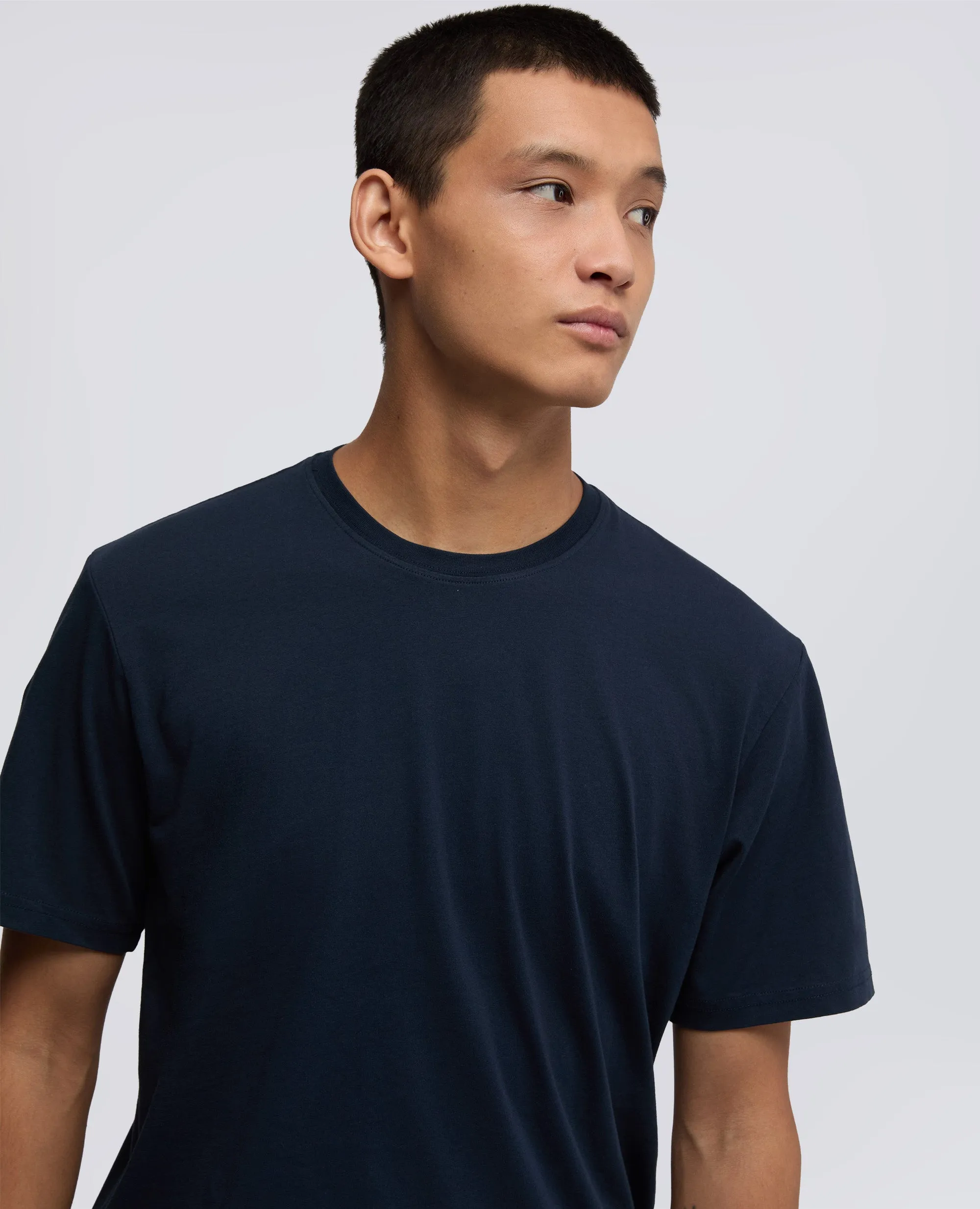 T-SHIRT IN JERSEY DI COTONE - NAVY sold by Aspesi product image thumbnail 4