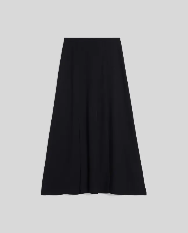 GONNA IN VISCOSA CON PIEGHE - NERO sold by Aspesi