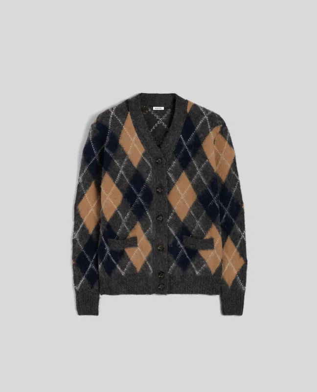 CARDIGAN IN LANA SHETLAND GARZATA - GRIGIO sold by Aspesi