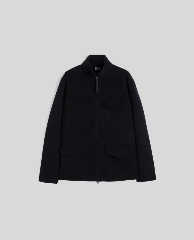 FIELD JACKET NELSON IN DOUBLE DI LANA - NAVY sold by Aspesi