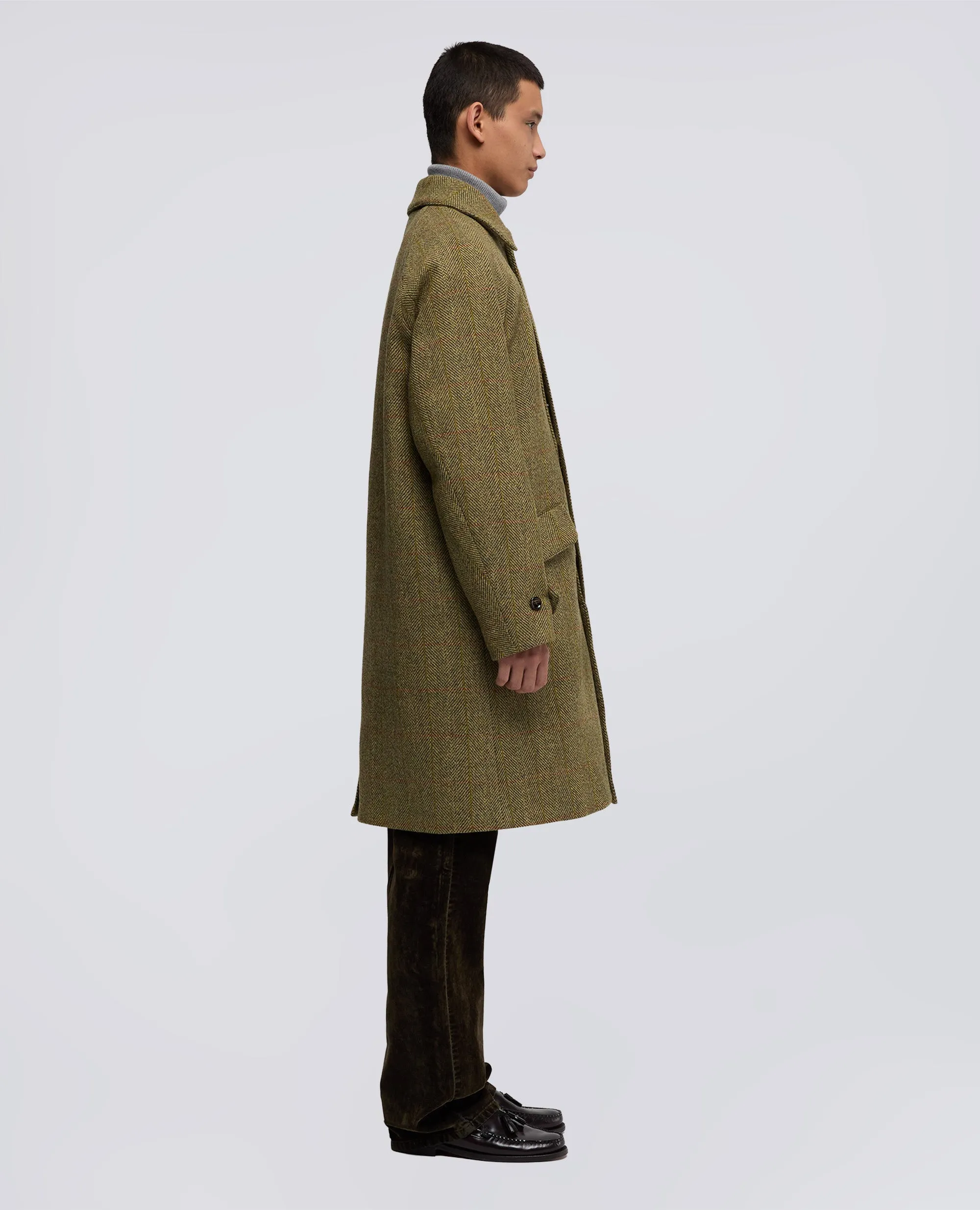 CAPPOTTO WRIGHT IN LANA HARRIS TWEED - SENAPE sold by Aspesi product image thumbnail 4