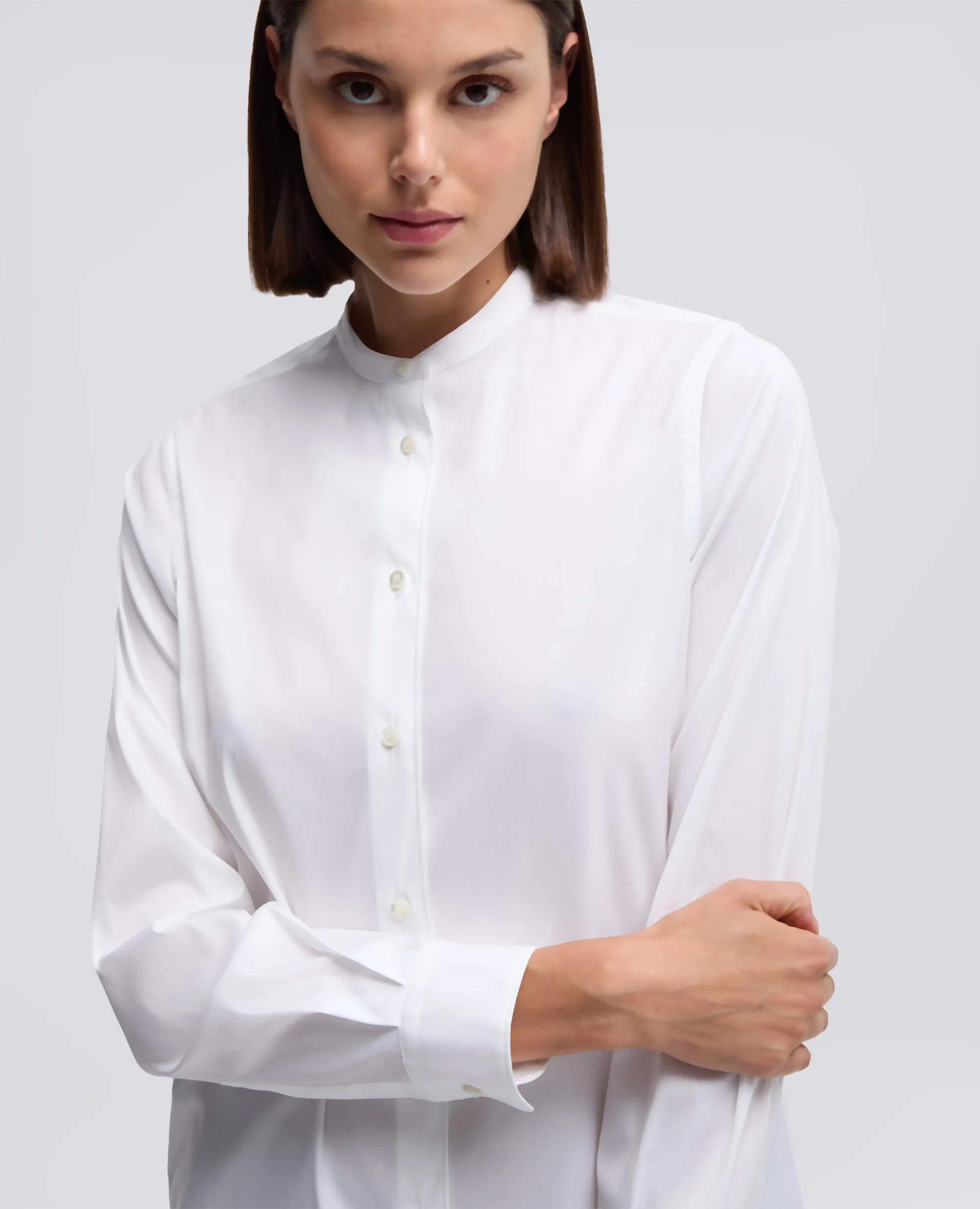 CAMICIA IN POPELINE DI MISTO COTONE - BIANCO sold by Aspesi product image thumbnail 4