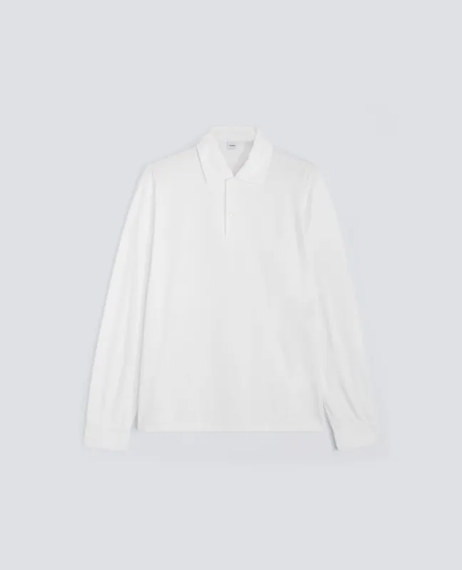 POLO LUIGI IN JERSEY DI COTONE - BIANCO sold by Aspesi