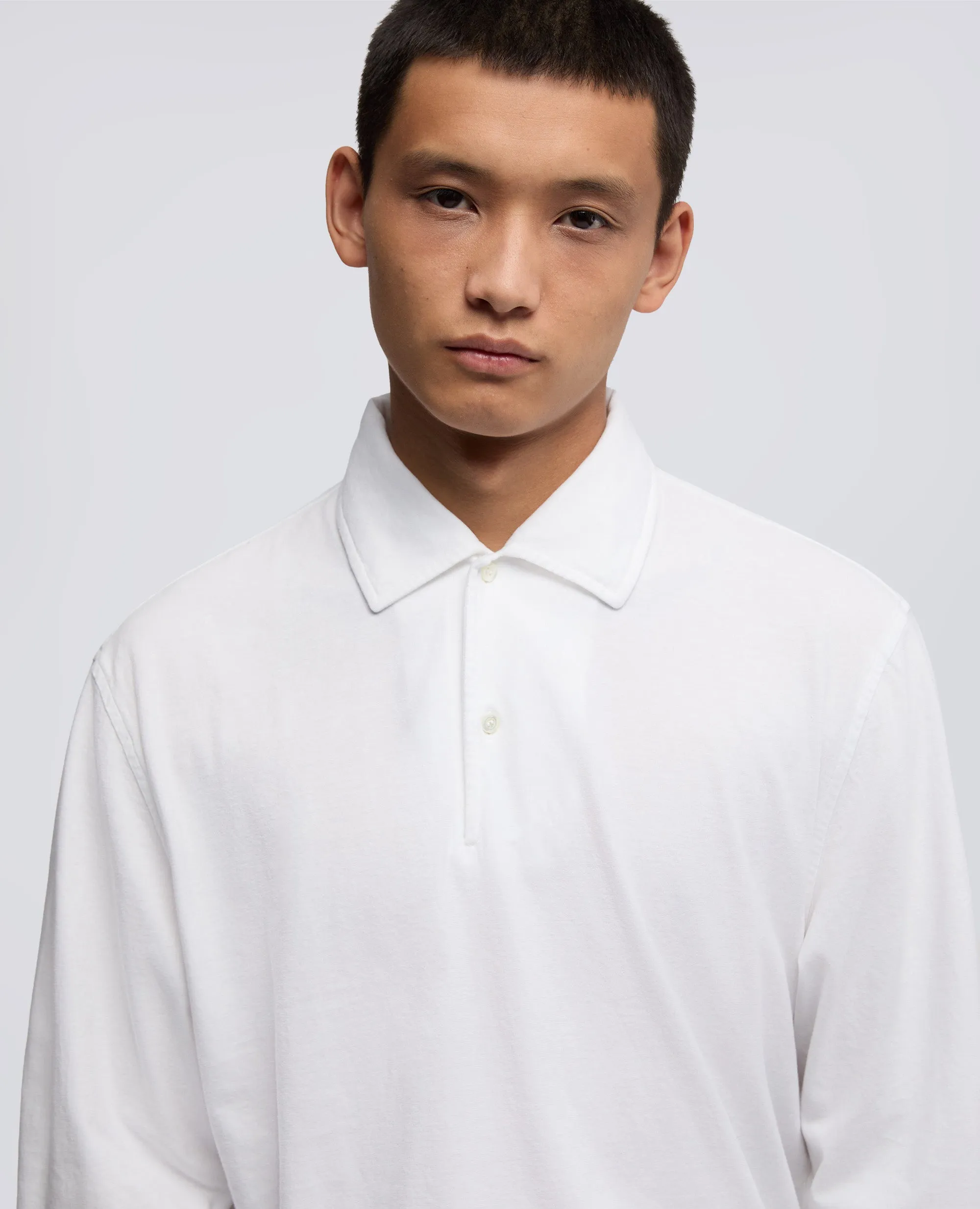 POLO LUIGI IN JERSEY DI COTONE - BIANCO sold by Aspesi product image thumbnail 4