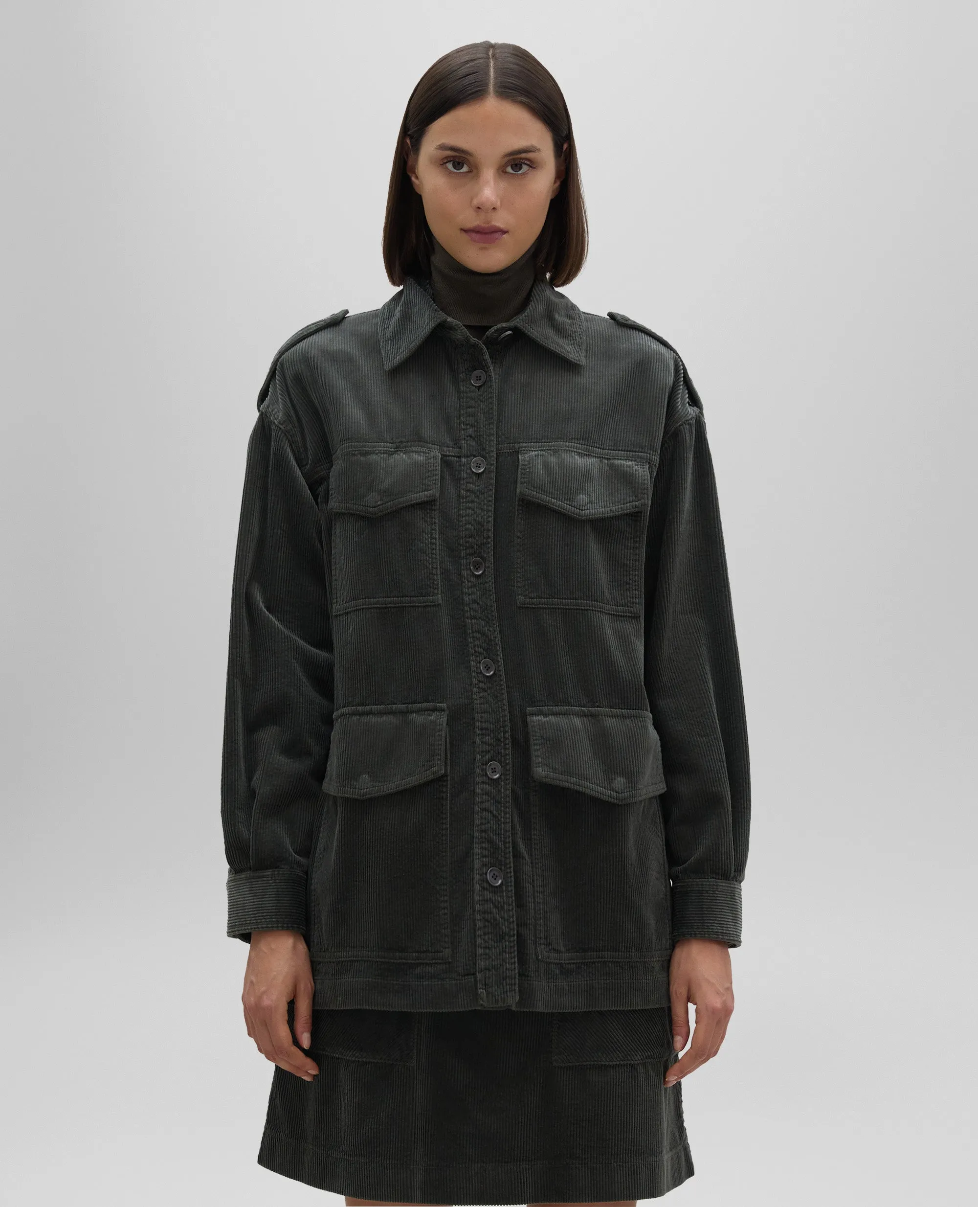 OVERSHIRT IN VELLUTO - MILITARE sold by Aspesi product image thumbnail 4
