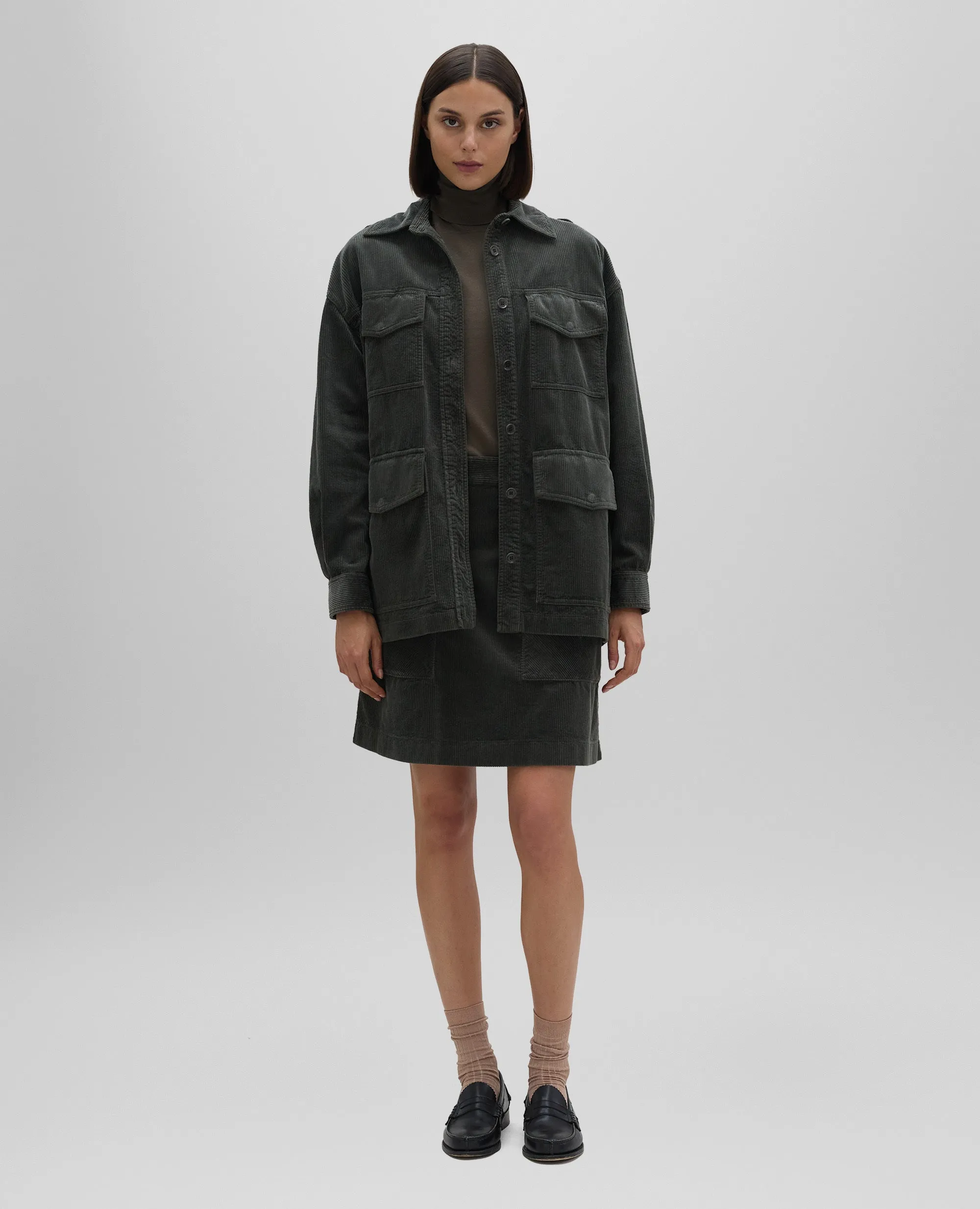 OVERSHIRT IN VELLUTO - MILITARE sold by Aspesi product image thumbnail 2