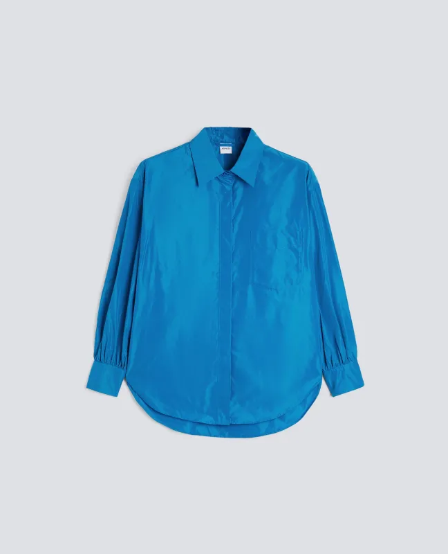 CAMICIA DIANA IN TESSUTO TECNICO - AZZURRO made by Aspesi