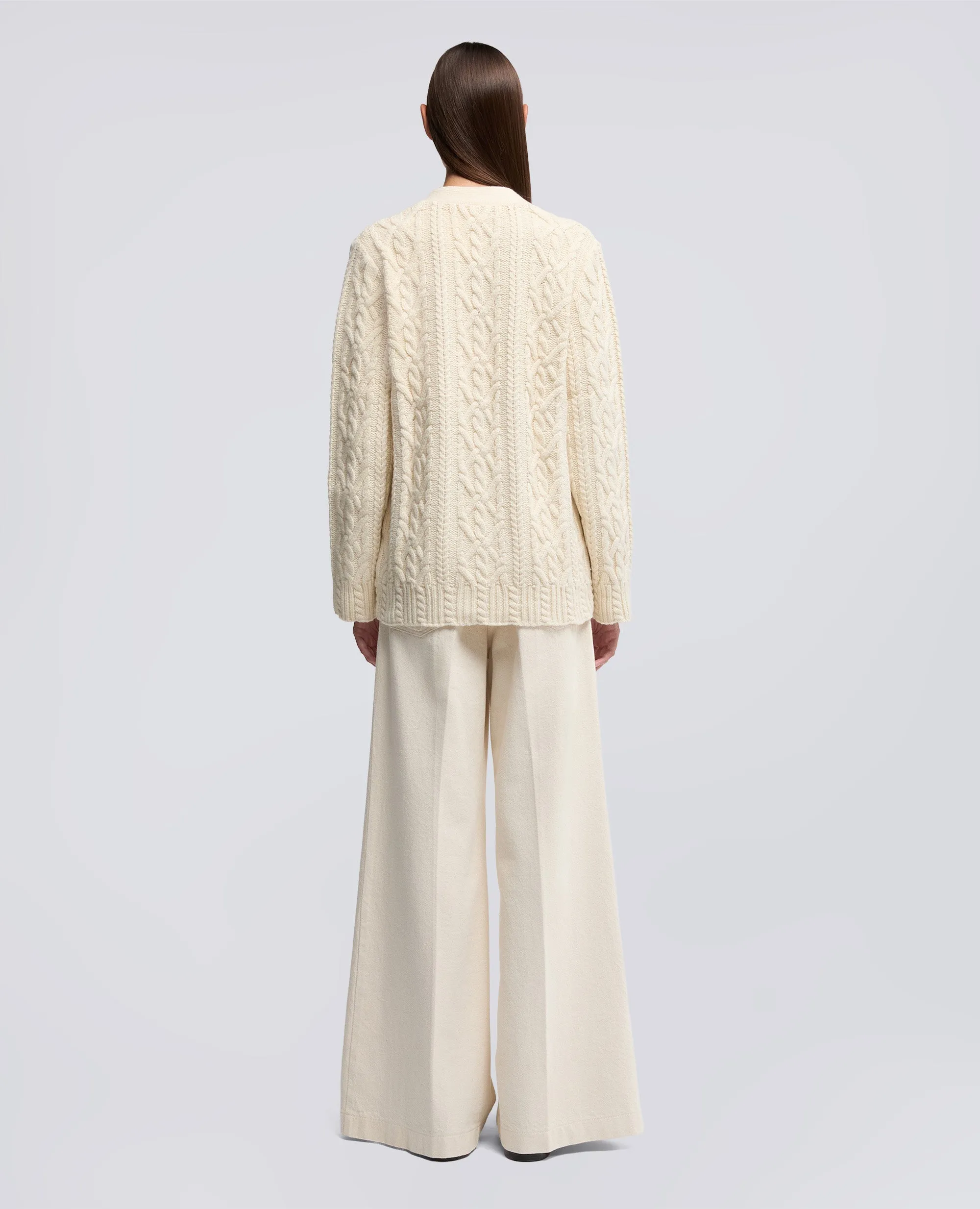CARDIGAN IN LANA A TRECCE - NATURALE sold by Aspesi product image thumbnail 3