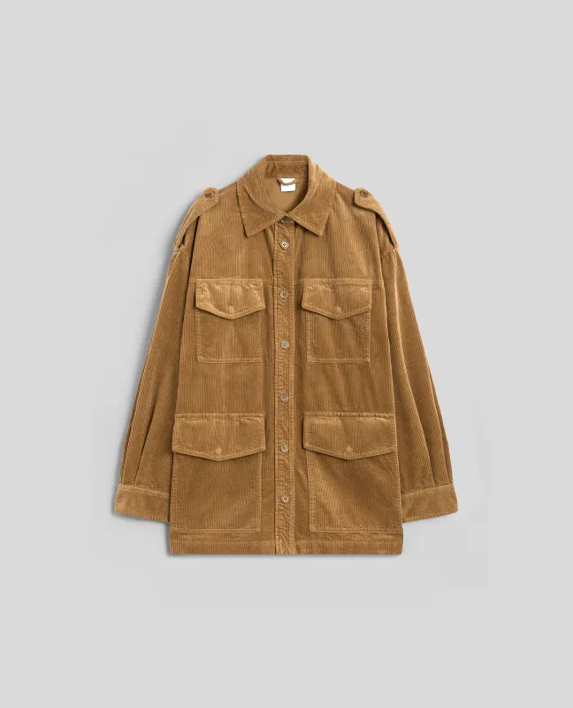 OVERSHIRT IN VELLUTO - CAPPUCCINO sold by Aspesi